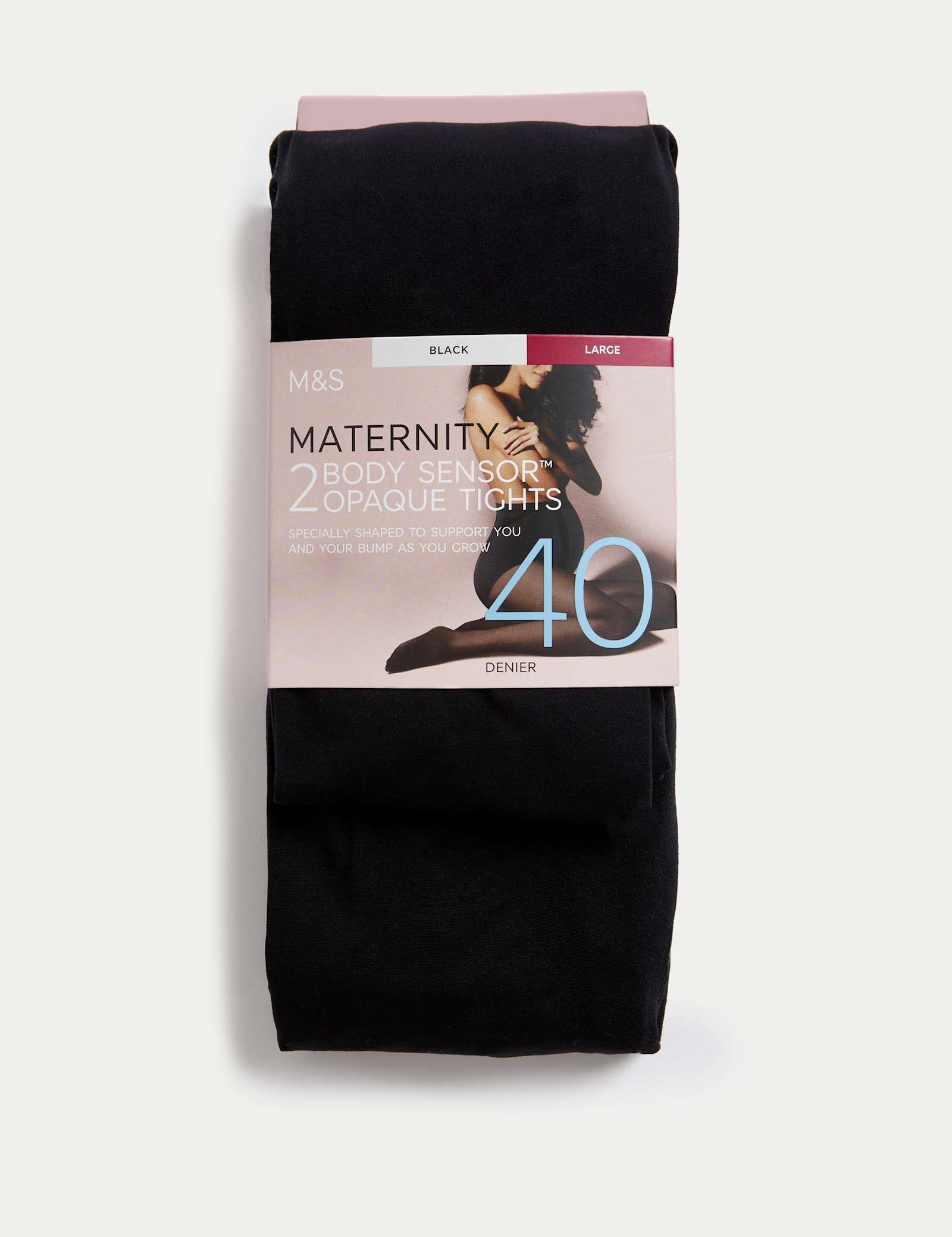 2pk 40 Denier Body Sensor Maternity Tights - image 1