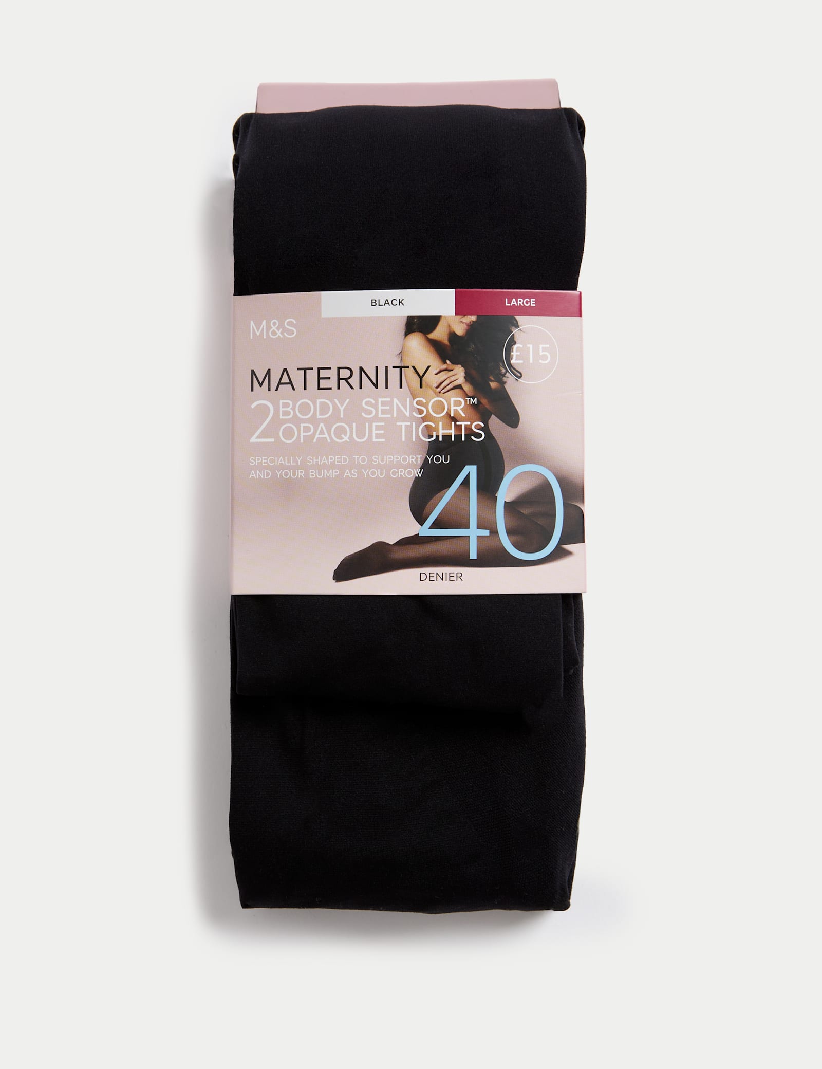 2pk 40 Denier Body Sensor Maternity Tights - image 4