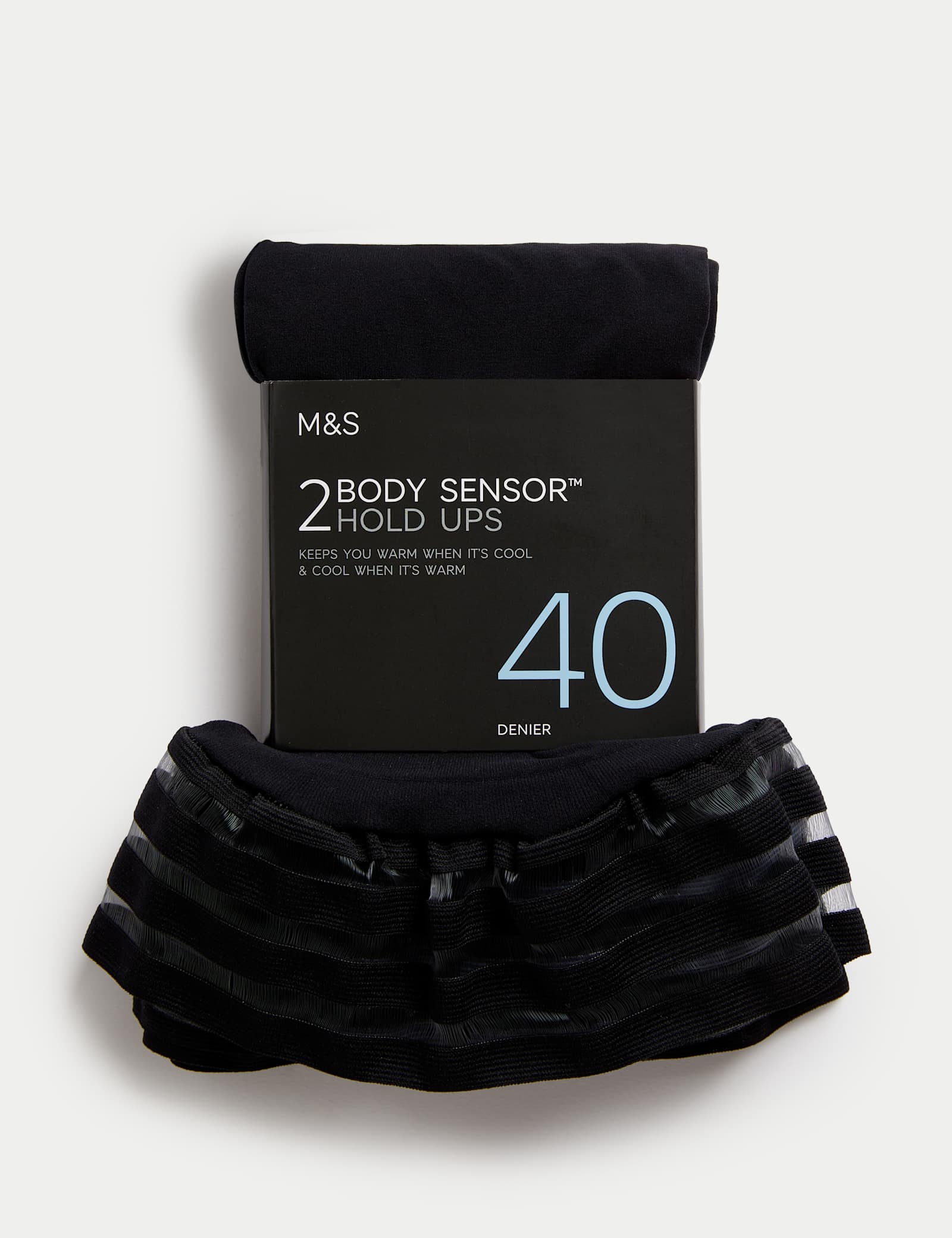 2pk 40 Denier Body Sensor Matt Hold-Ups - image 1
