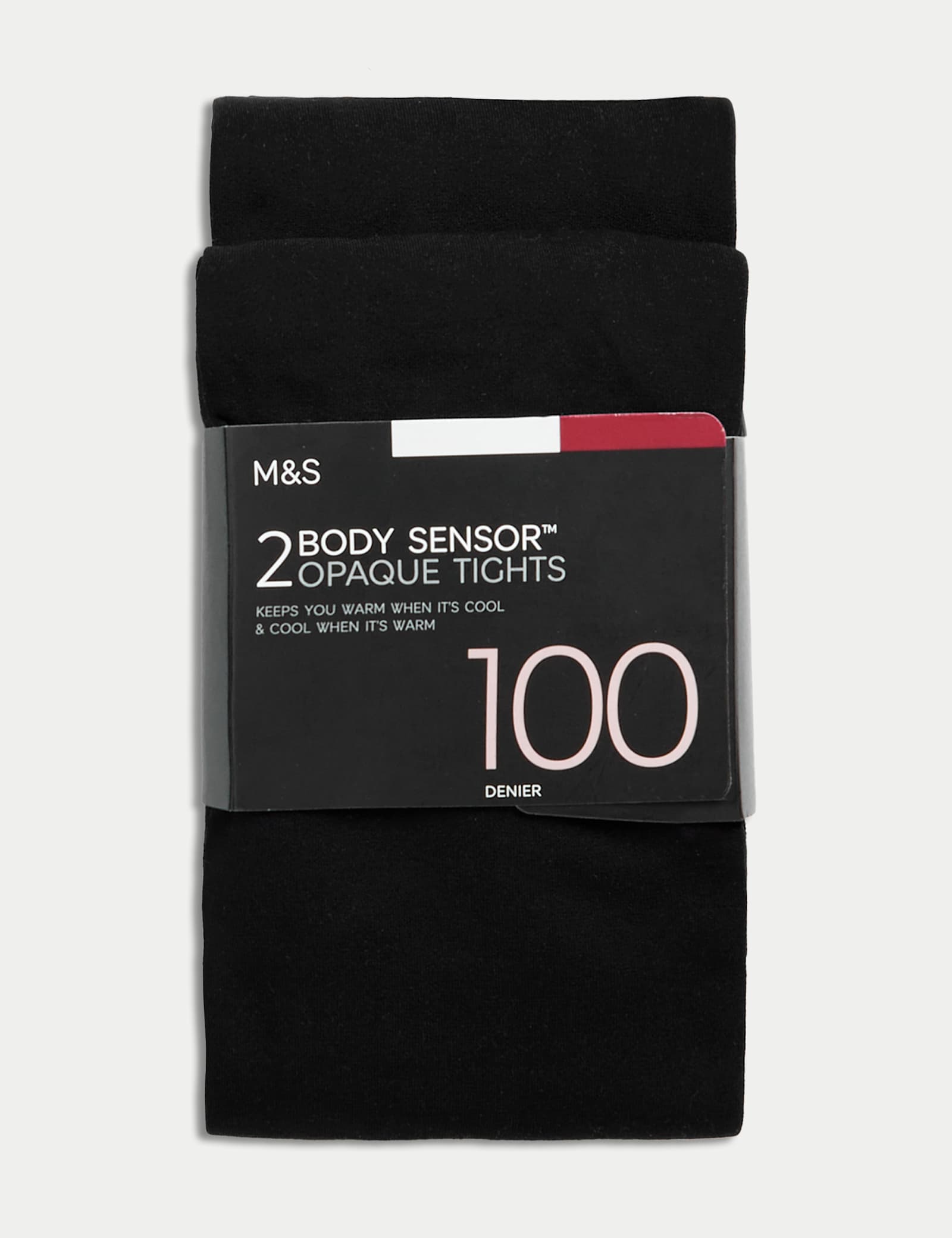 2pk 100 Denier Body Sensor Opaque Tights - image 1