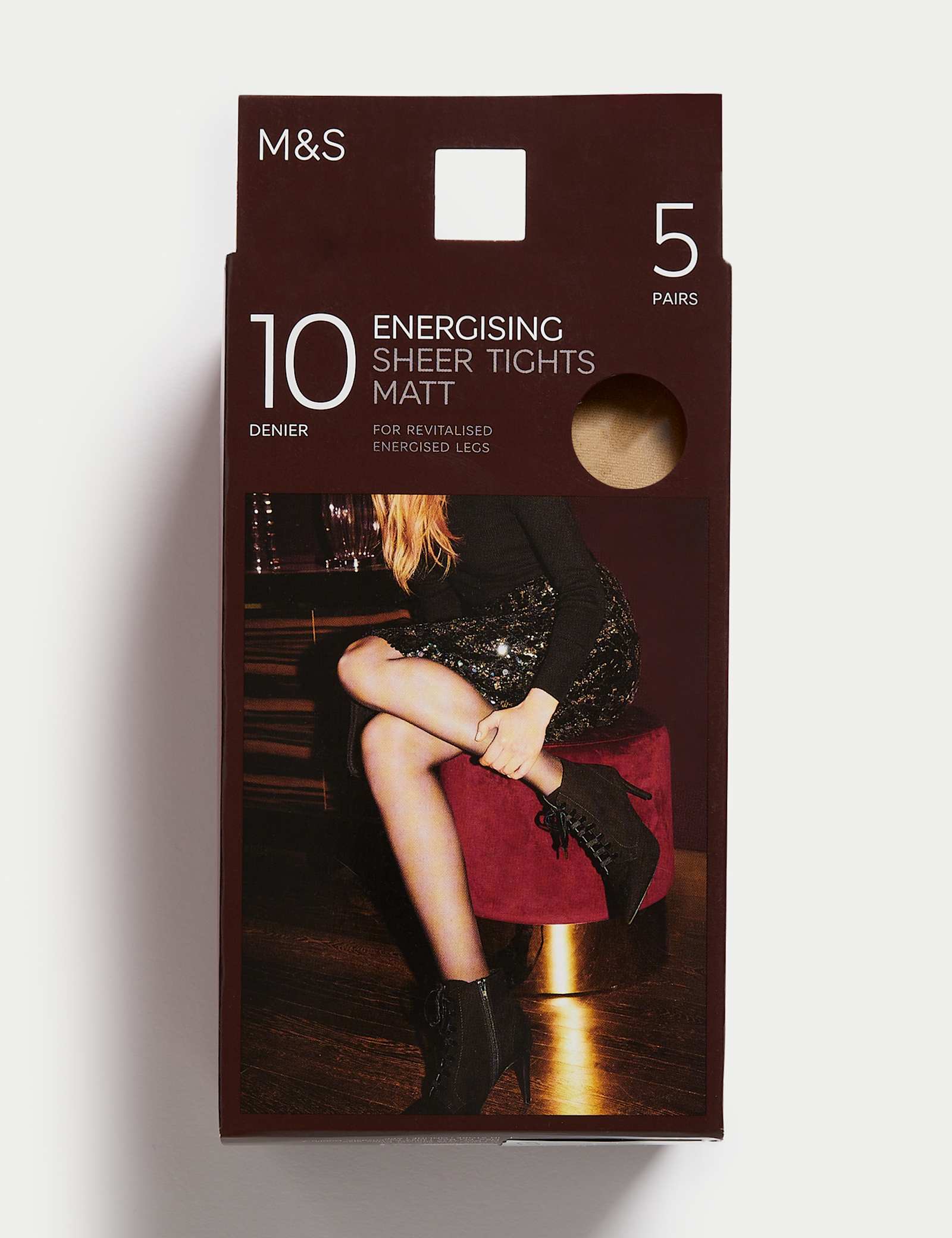 5pk 10 Denier Energising Matt Tights - image 5