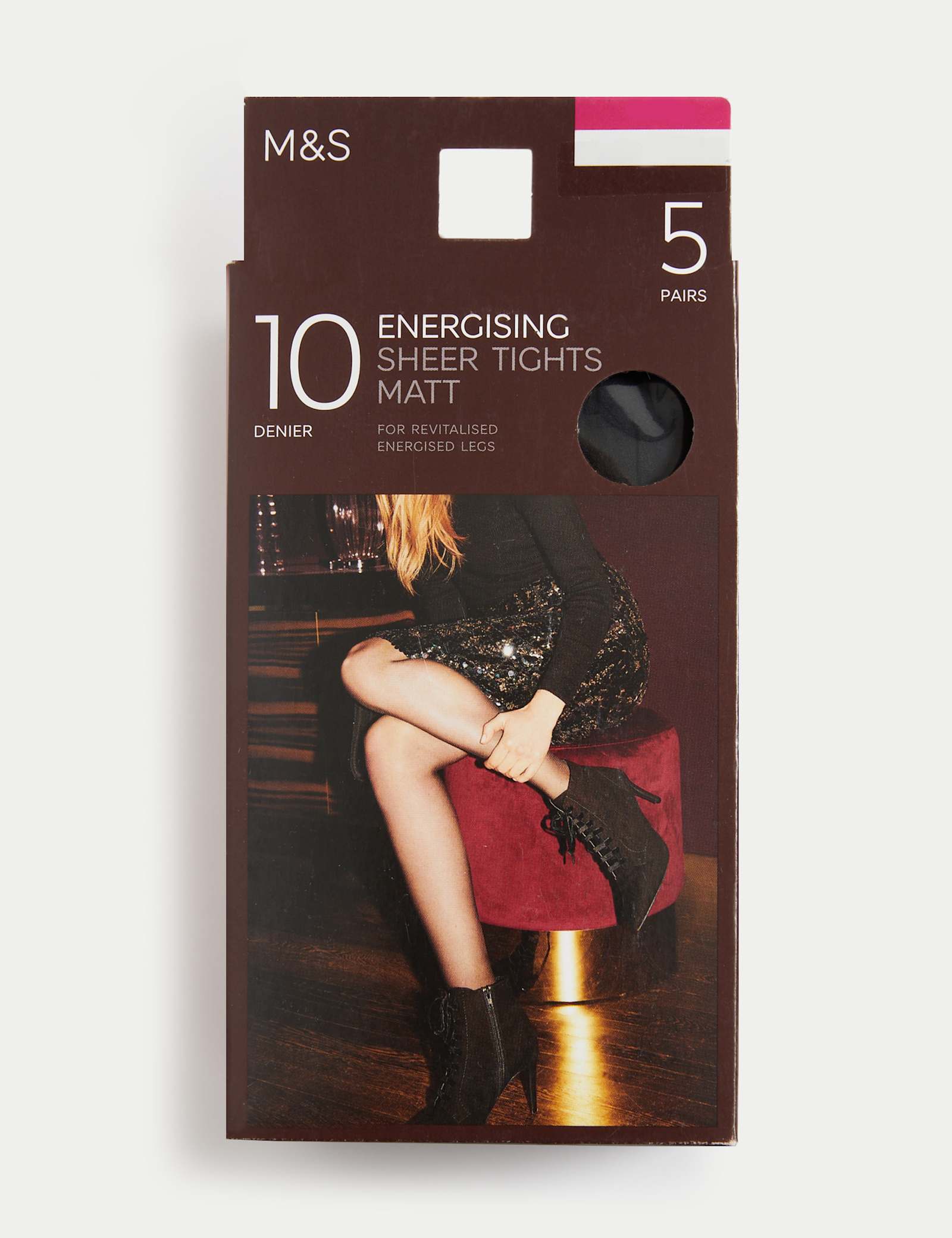 5pk 10 Denier Energising Matt Tights - image 3