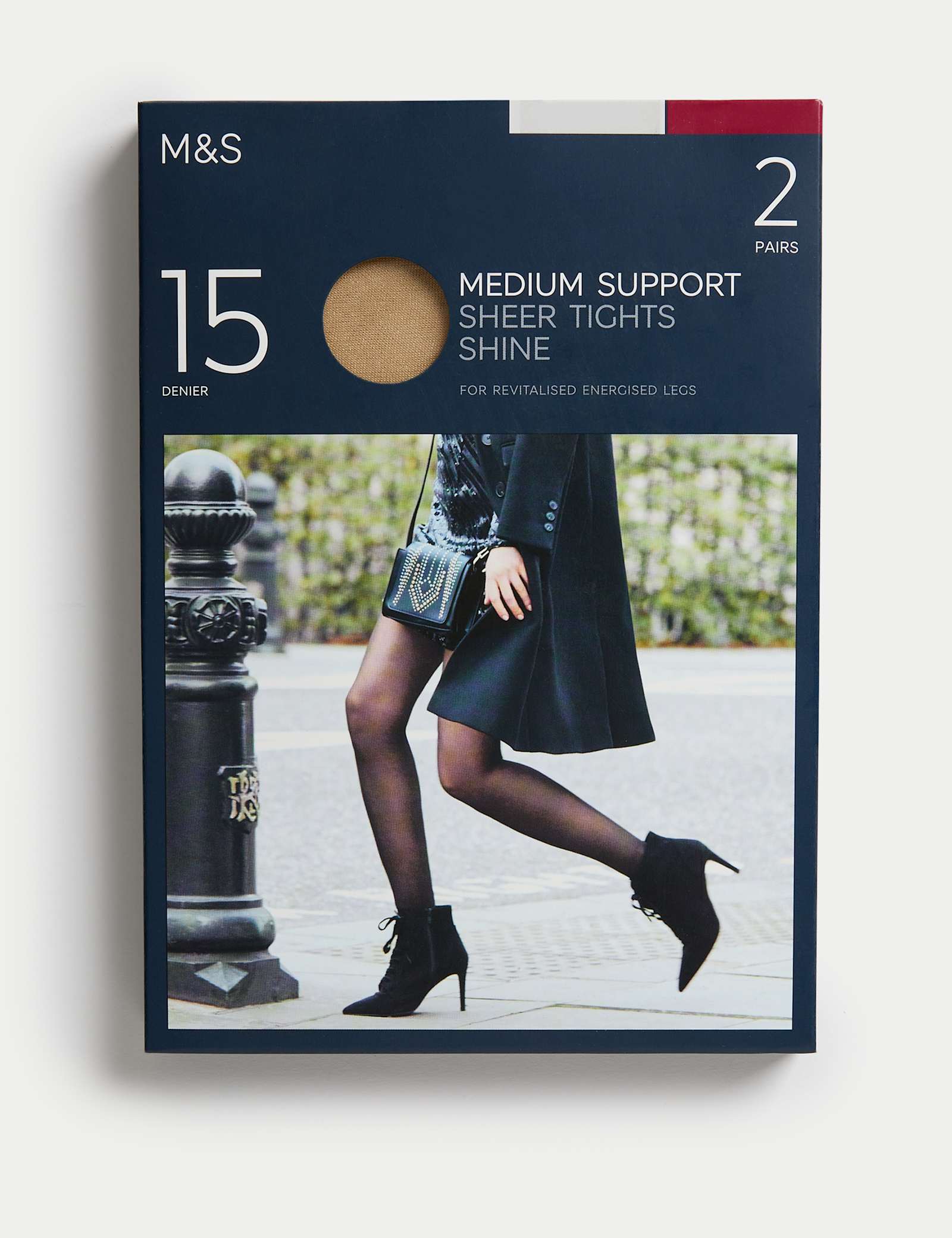 2pk 15 Denier Medium Support Sheer Tights - image 3