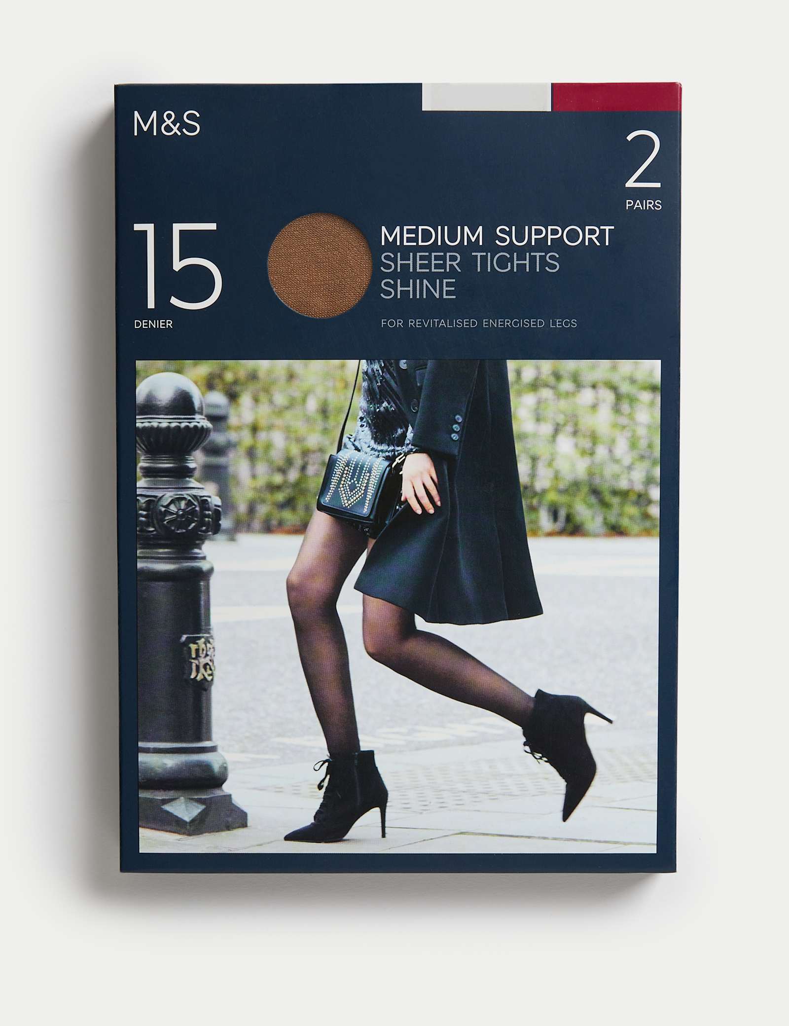 2pk 15 Denier Medium Support Sheer Tights - image 5