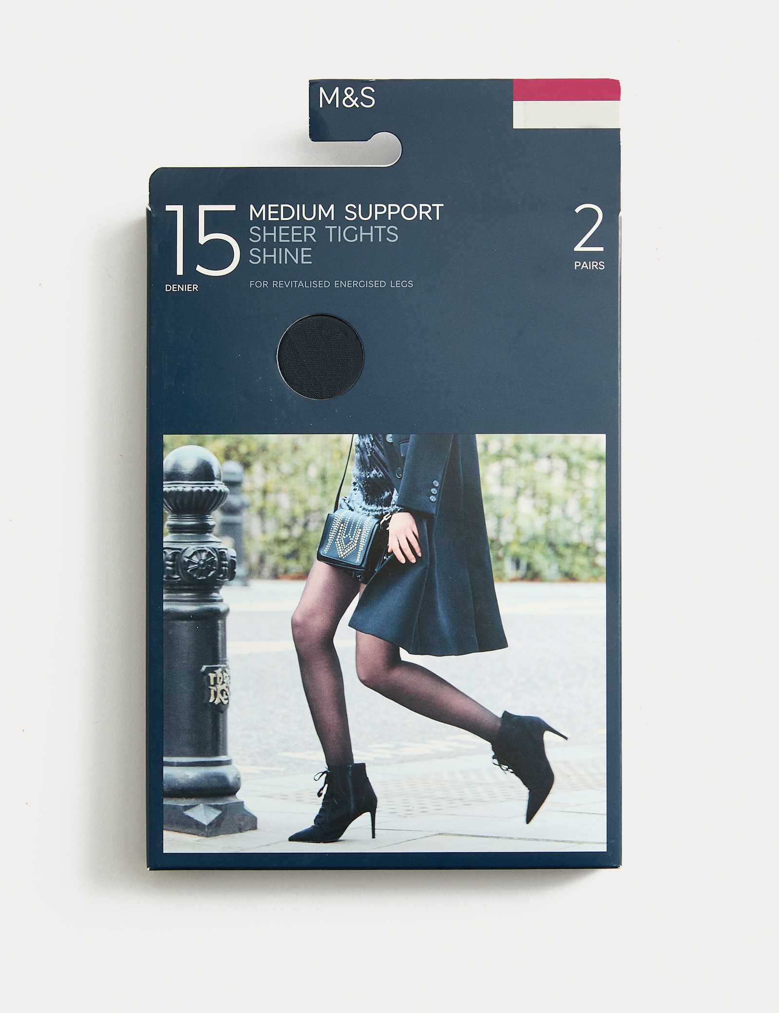 2pk 15 Denier Medium Support Sheer Tights - image 1