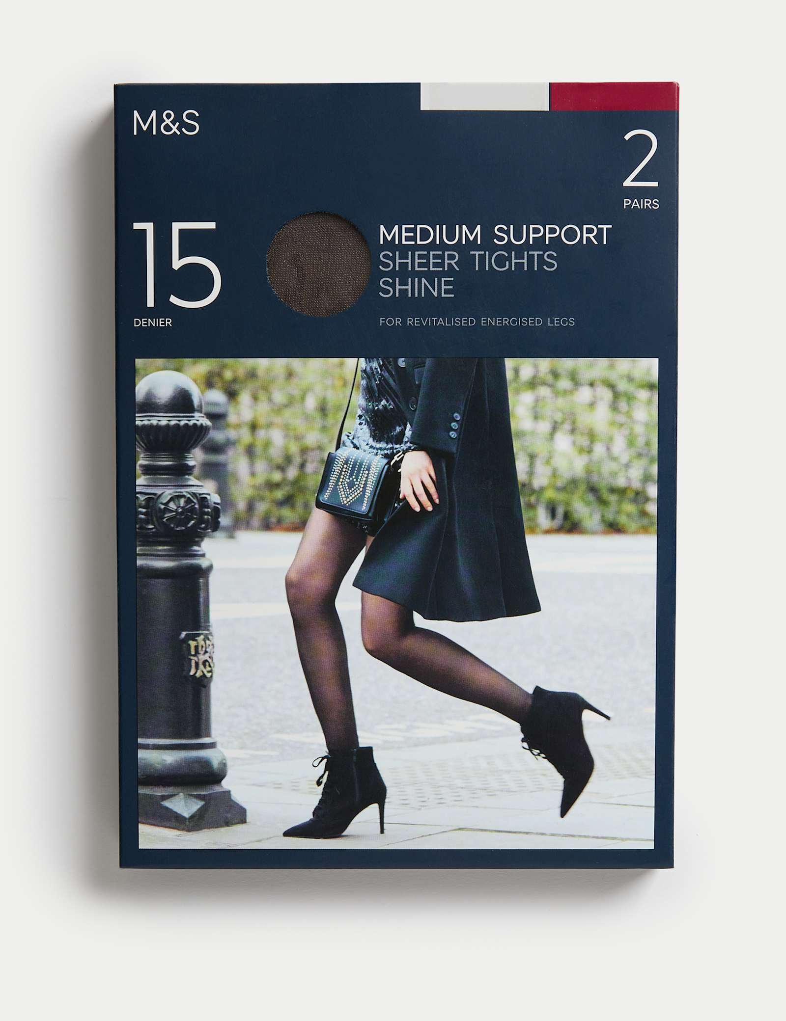 2pk 15 Denier Medium Support Sheer Tights - image 2