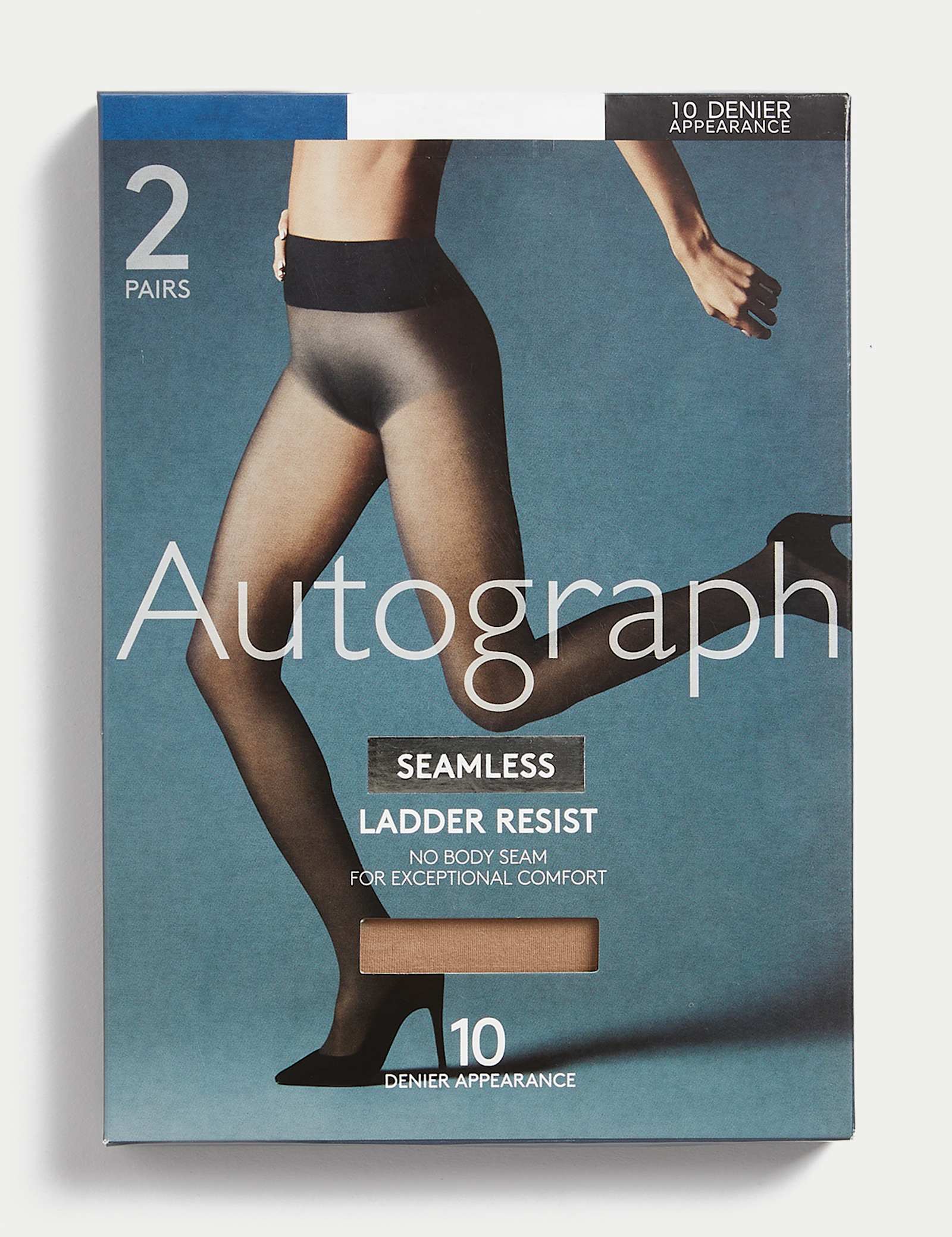 2pk 10 Denier Ladder Resist Seamless Tights - image 1
