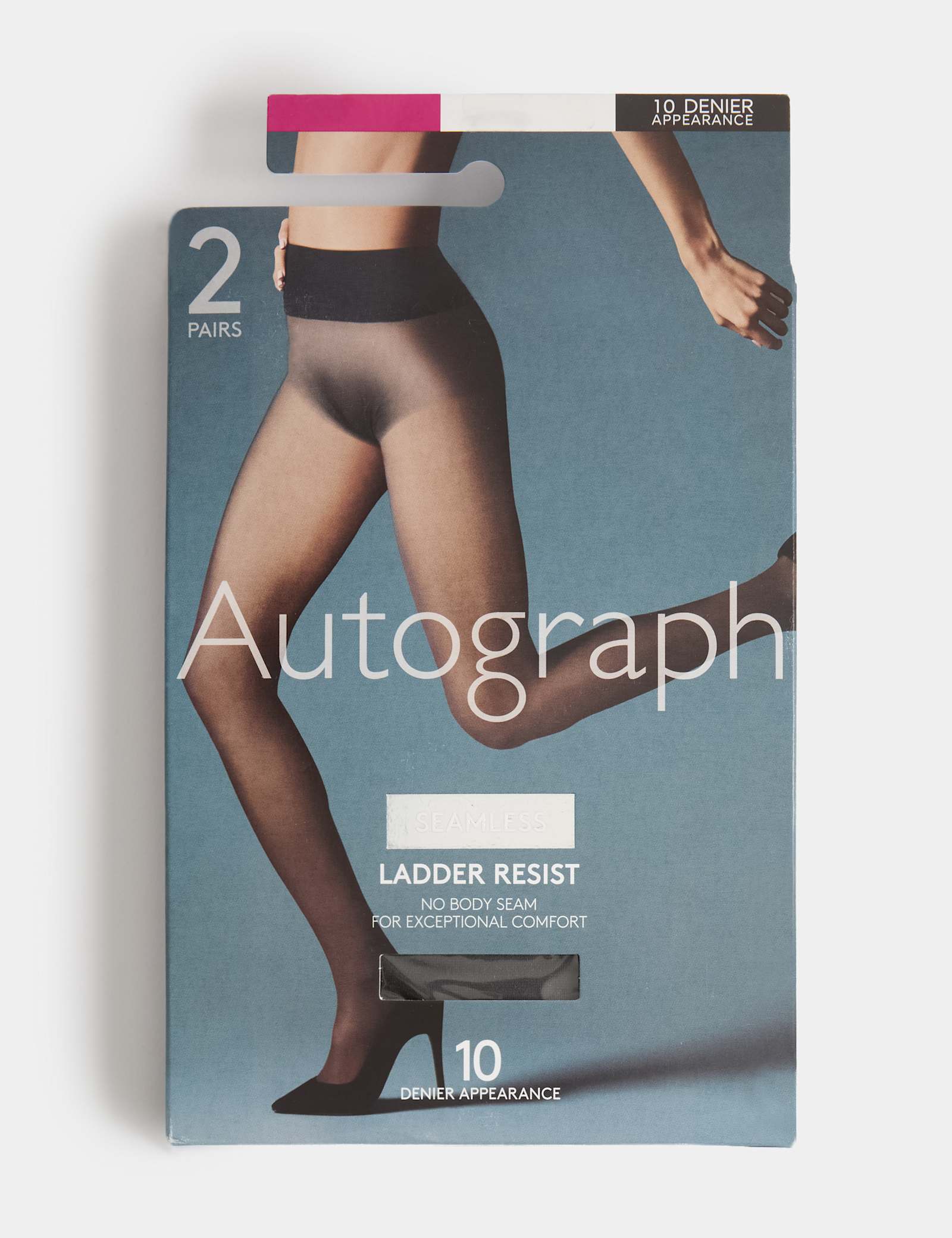 2pk 10 Denier Ladder Resist Seamless Tights - image 3