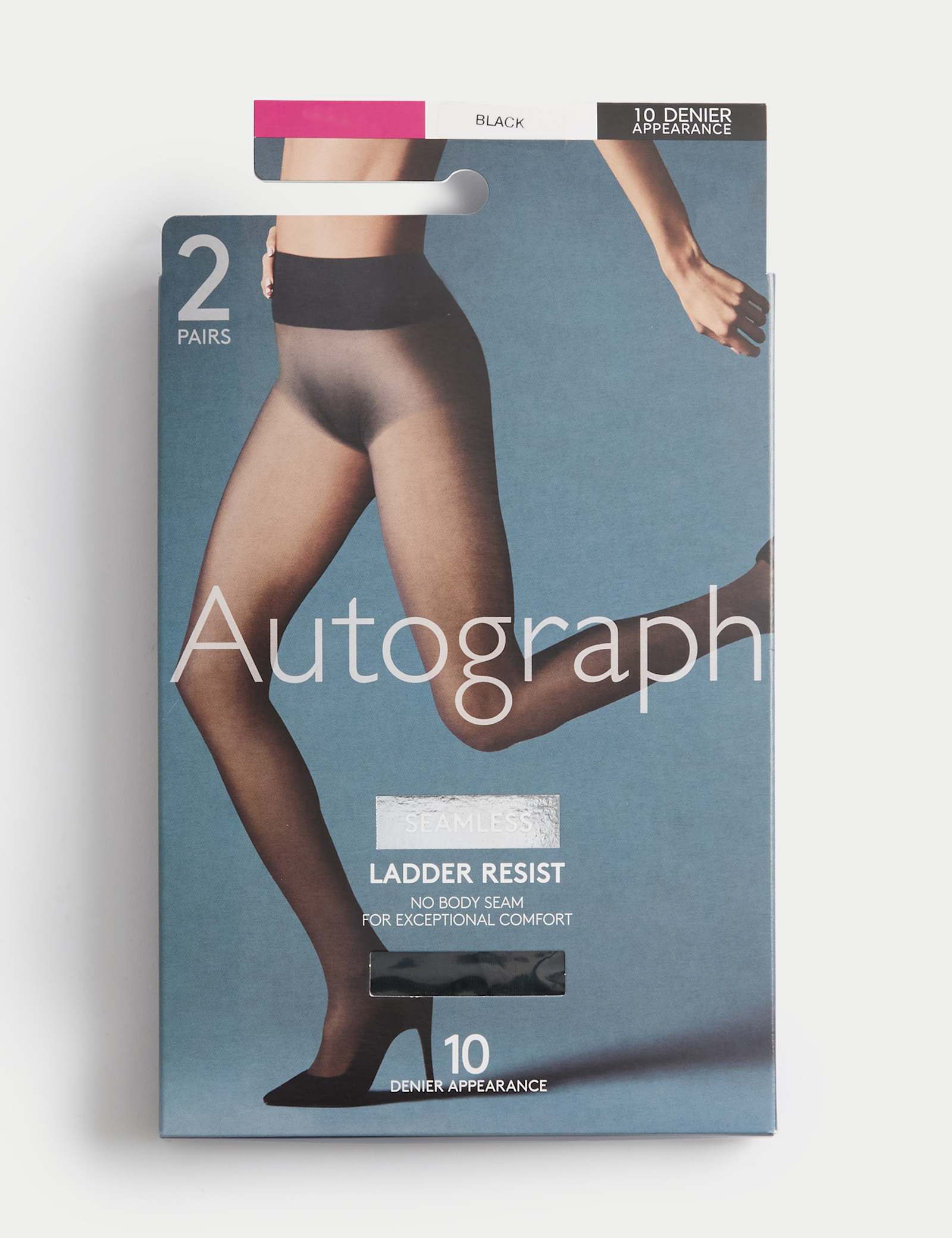 2pk 10 Denier Ladder Resist Seamless Tights - image 2