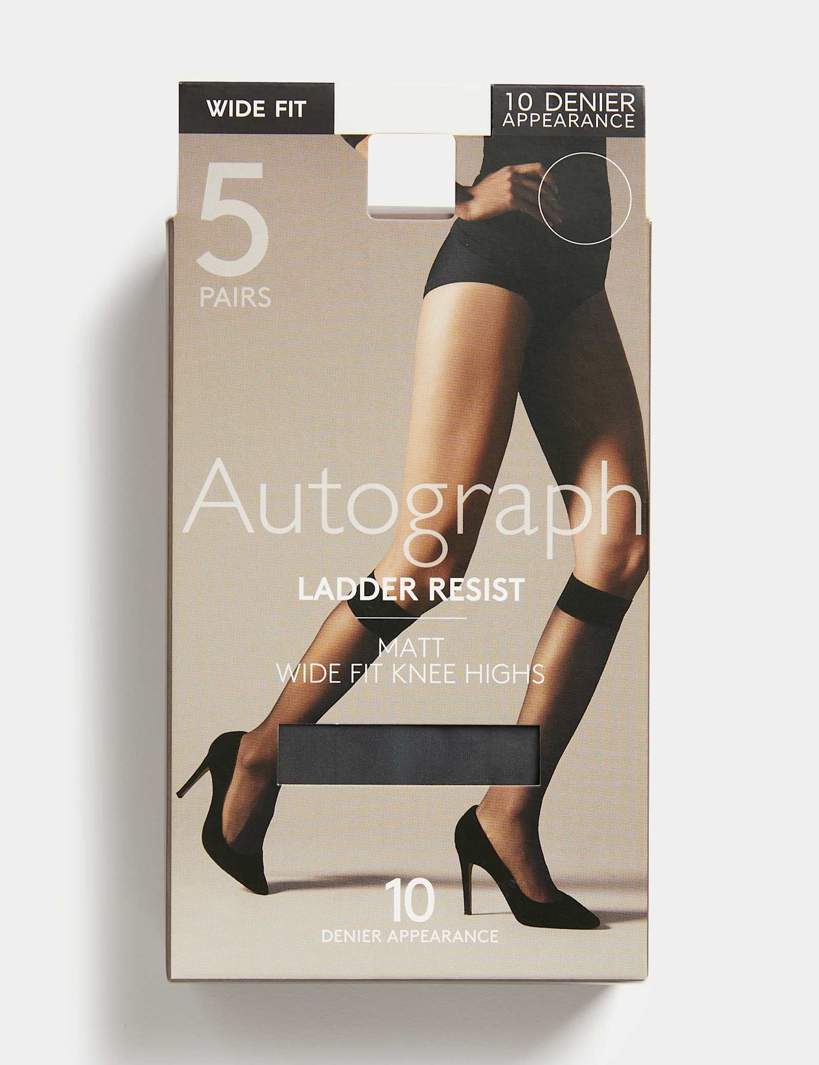 5pk 10 Denier Ladder Resist Matt Knee Highs - image 1