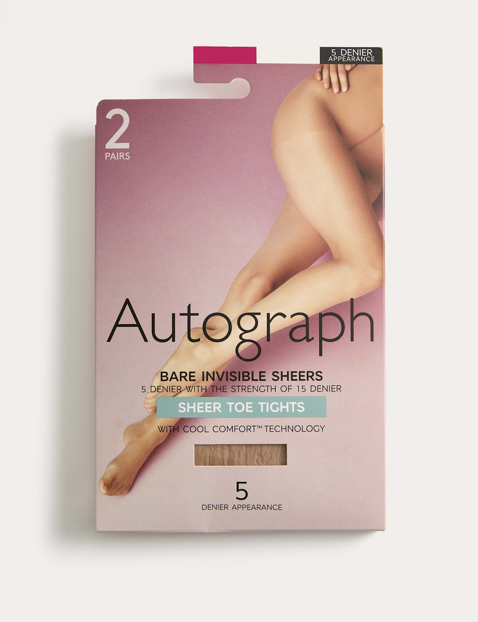 2pk 5 Denier Bare Invisibles Sheer Tights - image 1