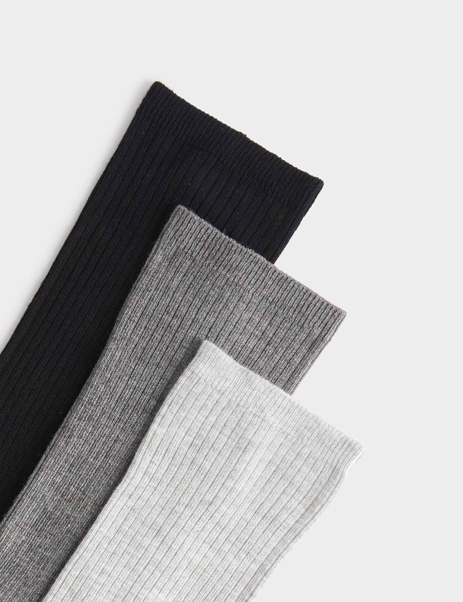 3 Pack Supersoft Ribbed Crew Socks - image 5