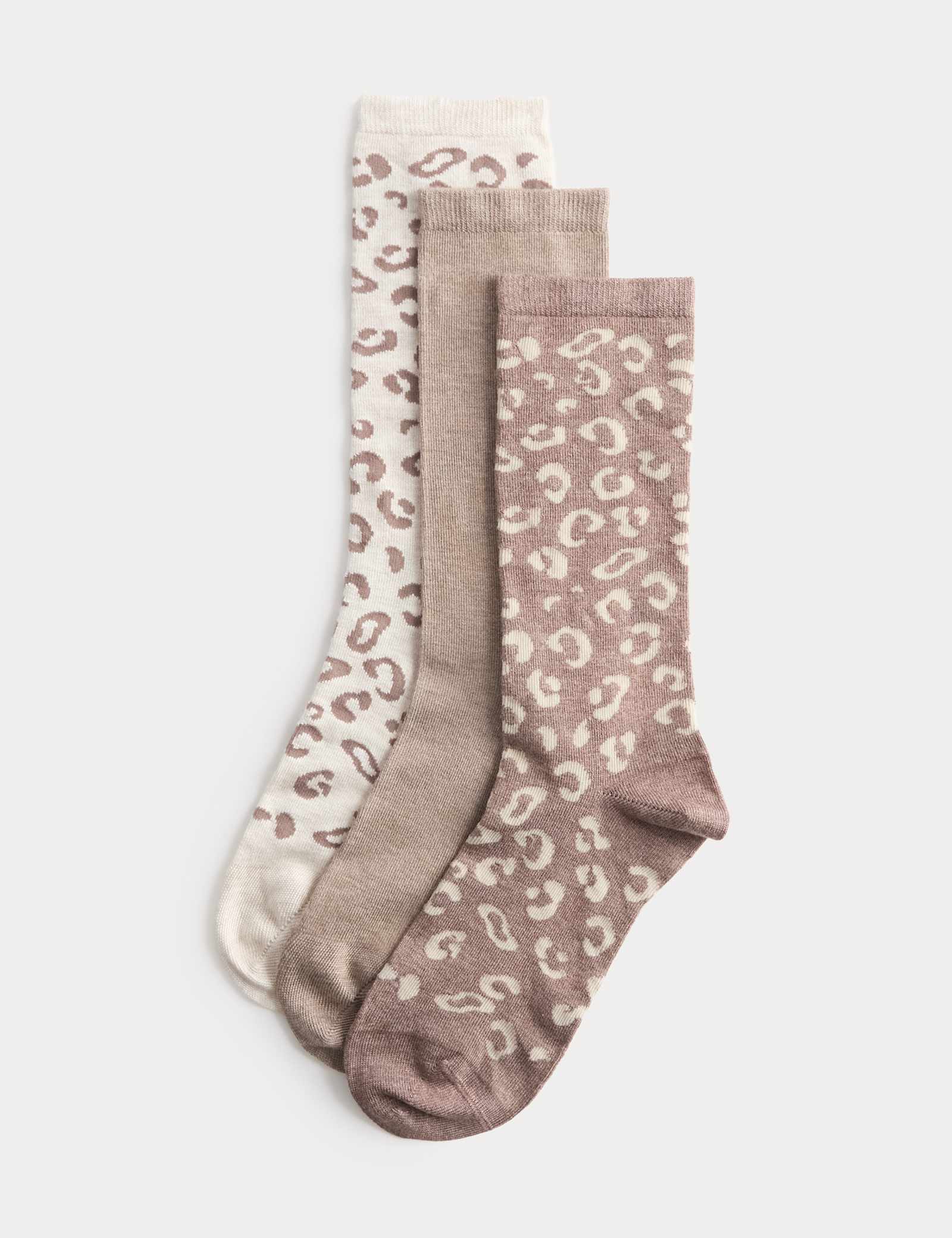 3 Pack Supersoft Animal Print Crew Socks - image 1