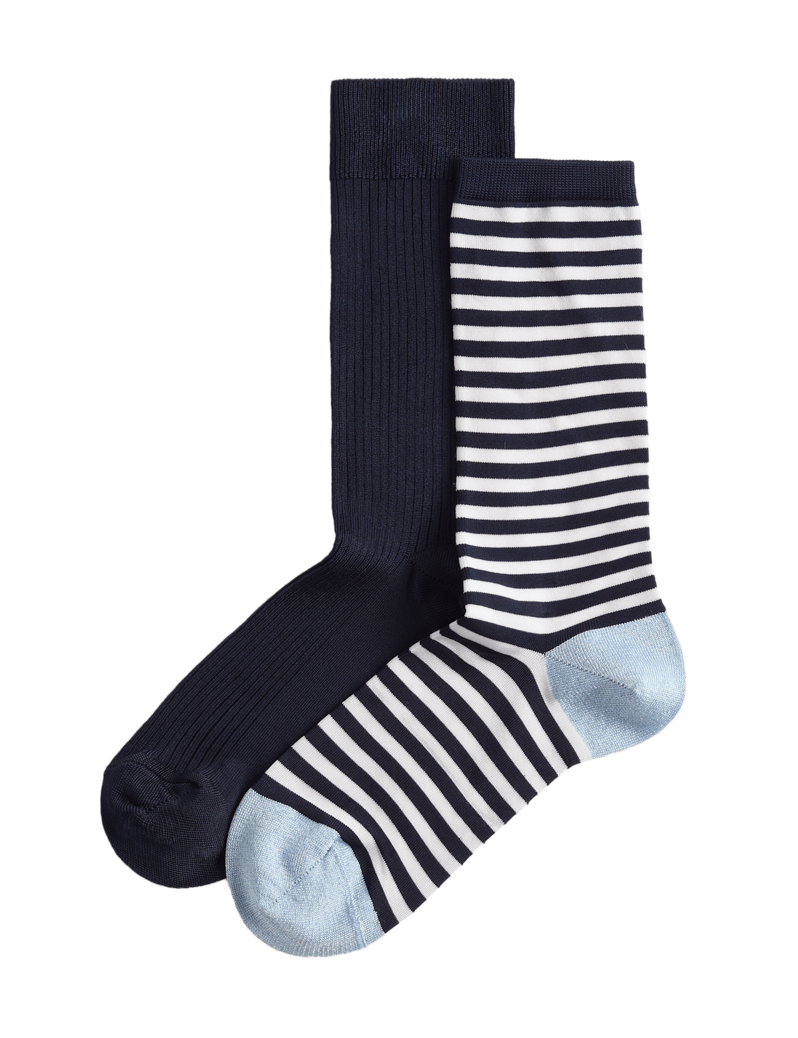 2 Pack Rayon Striped Crew Socks - image 4