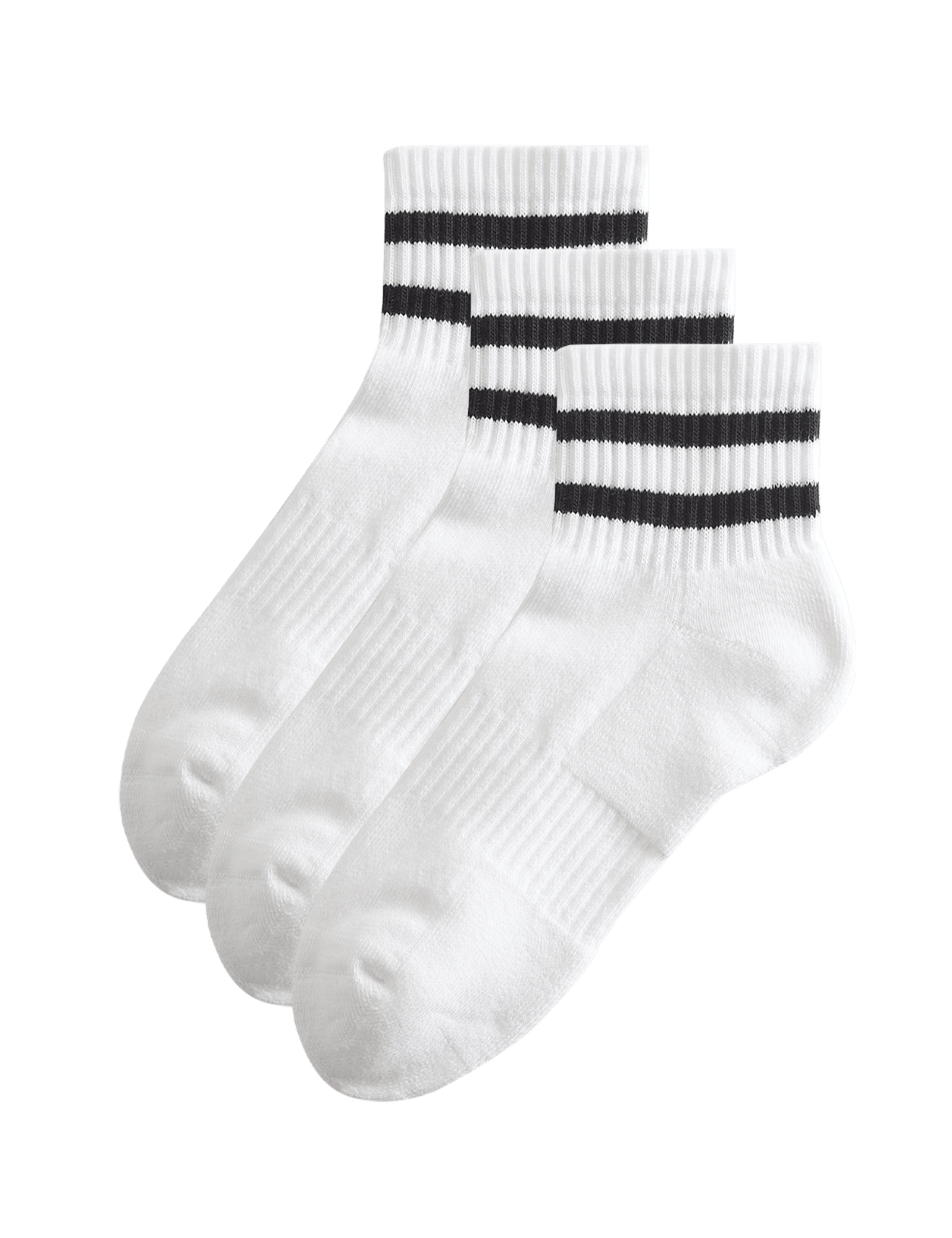 3 Pack Cotton Rich Striped Quarter Socks - image 3