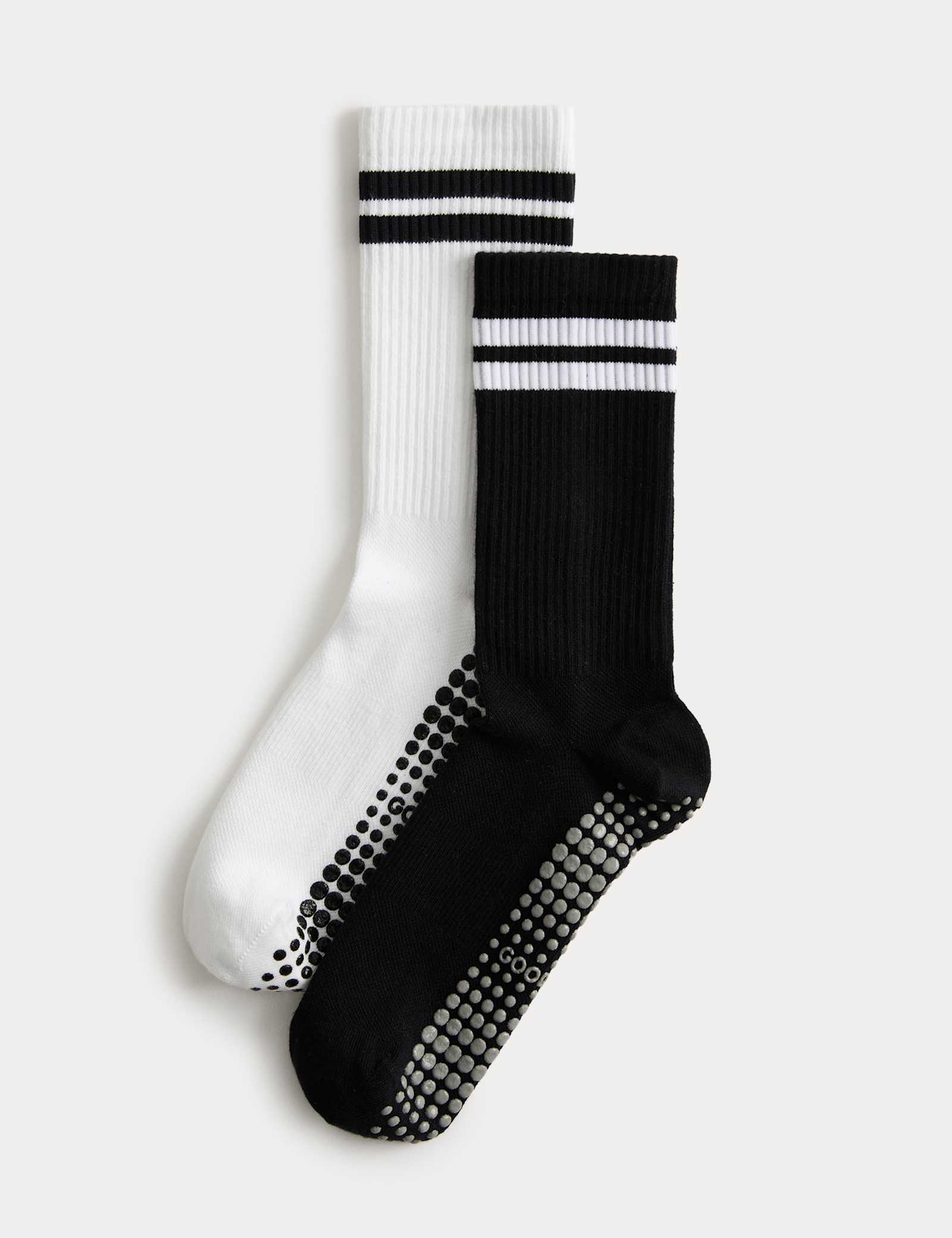 2pk Cotton Blend Stripe Yoga Socks - image 2