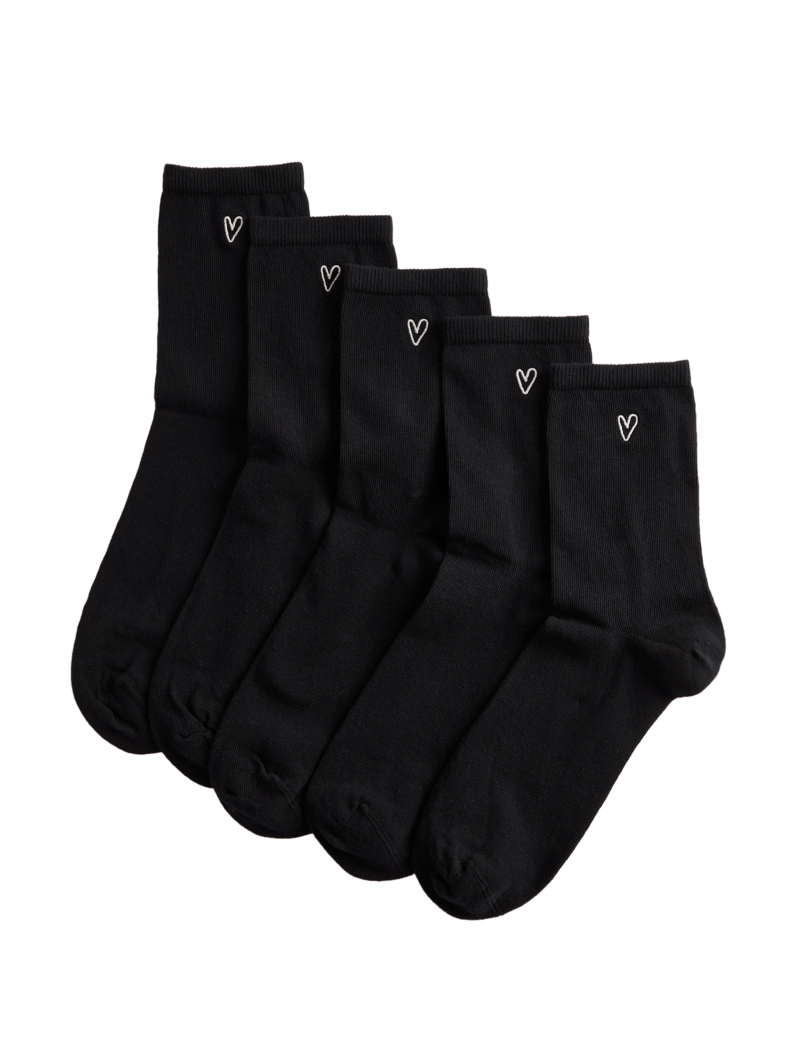 5 Pack Cotton Rich Embroidered Crew Socks - image 3