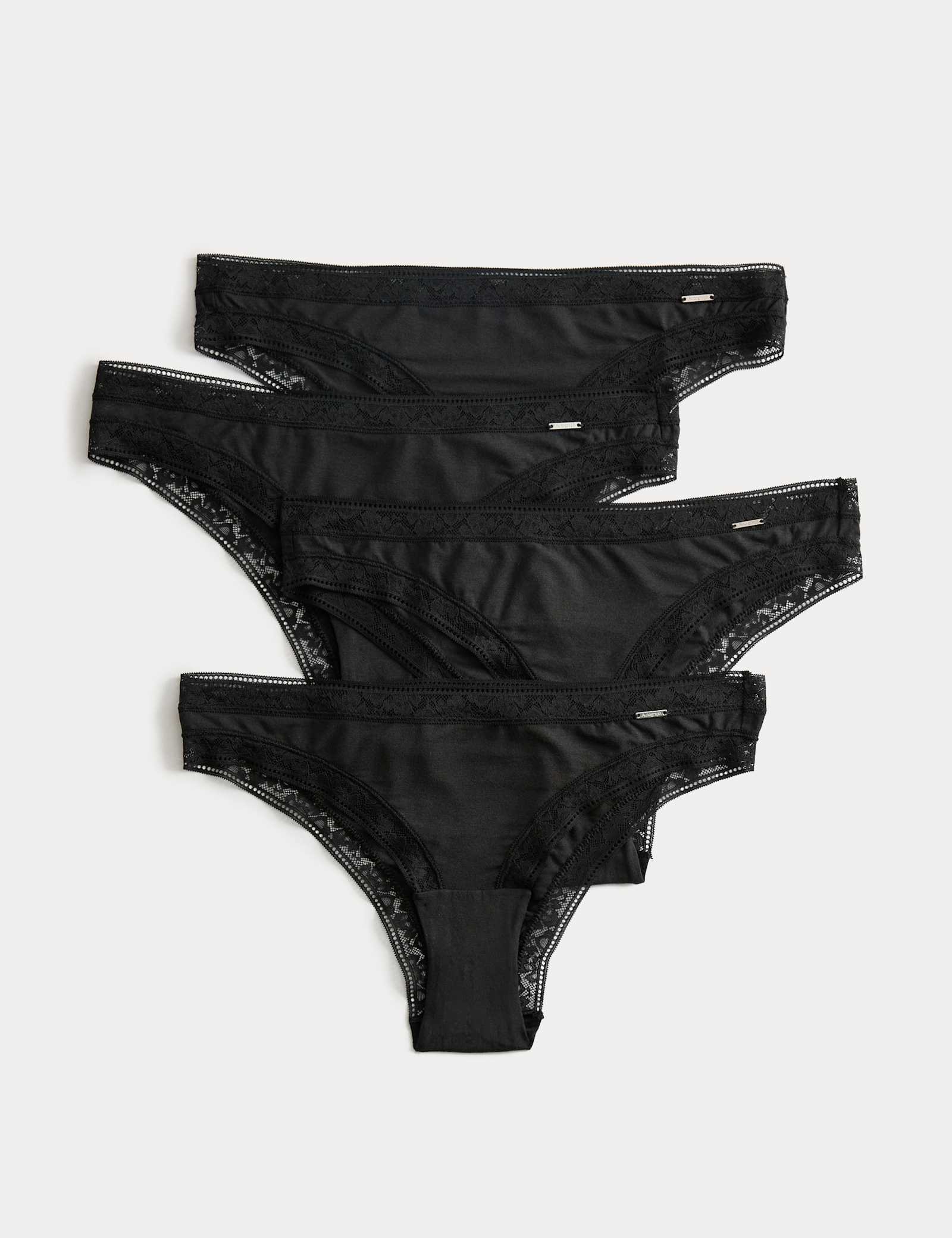 4pk Modal Blend Brazilian Knickers with Silk - image 2