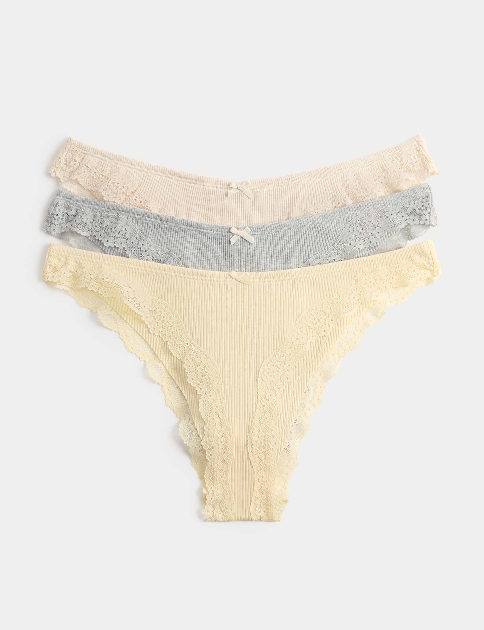 3 Pack Cotton Rich Ribbed Brazilian Knickers - image 2