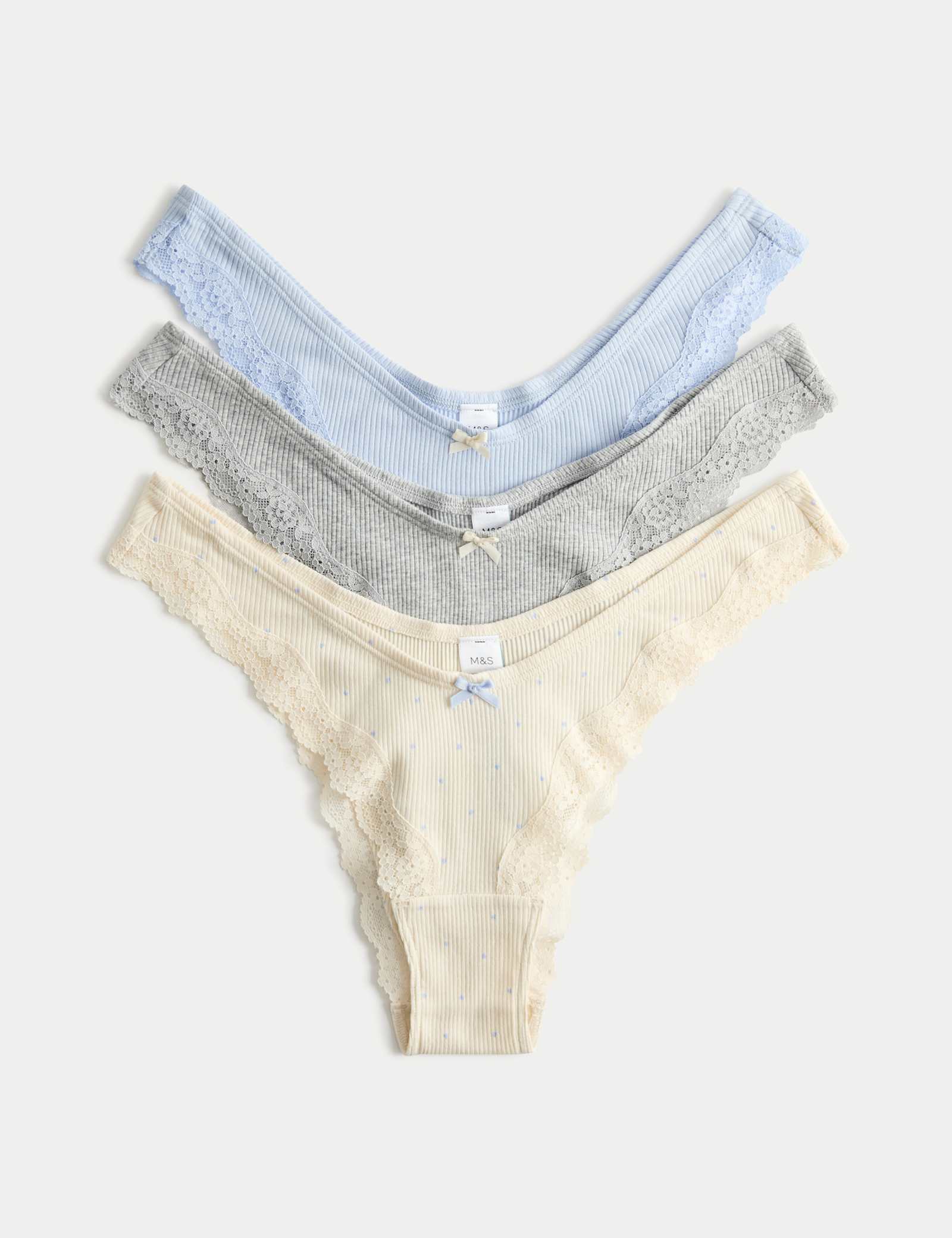 3 Pack Cotton Rich Rib Miami Knickers - image 2