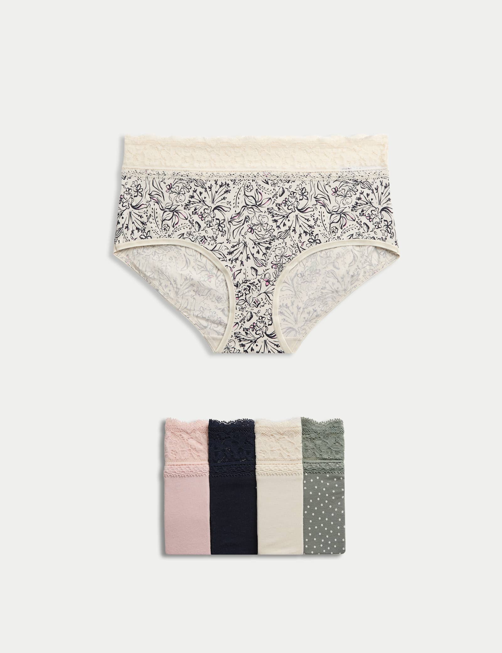 5pk Cotton Rich Printed High Rise Shorts - image 5