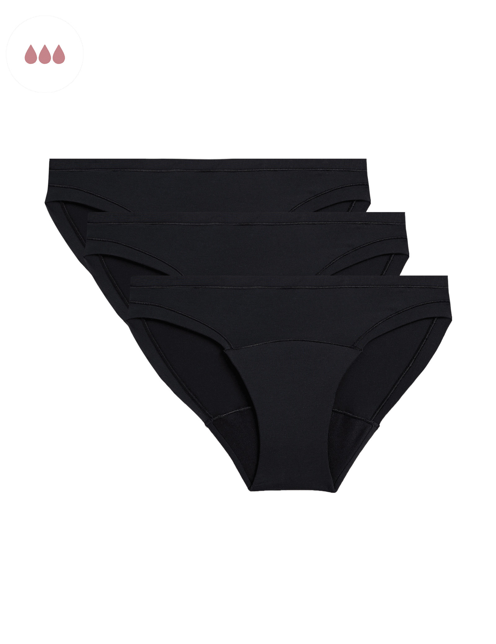 3pk Heavy Absorbency Modal Period Bikini Knickers - image 2