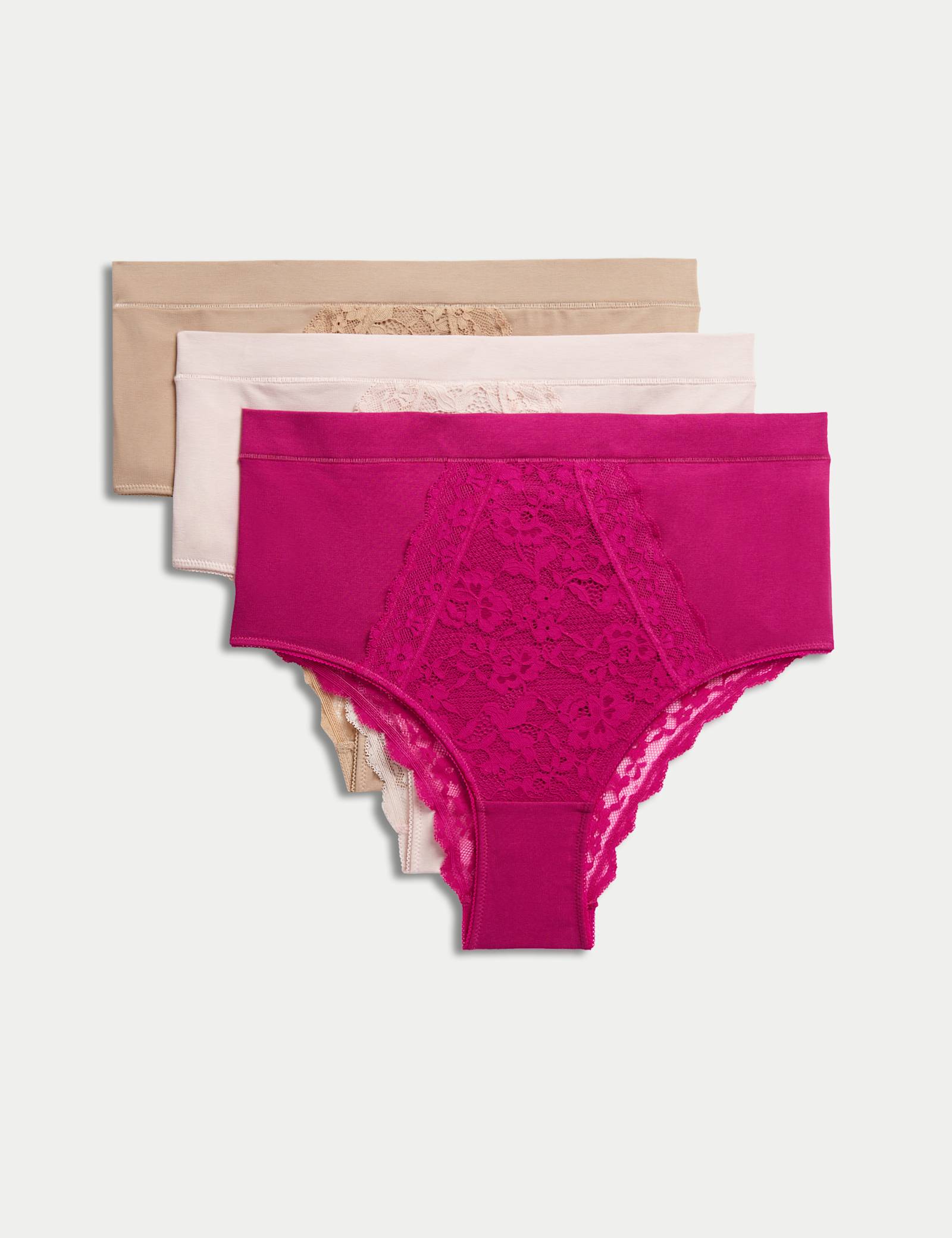 3pk Cotton Rich Lace Brazilian Stoma Knickers - image 1