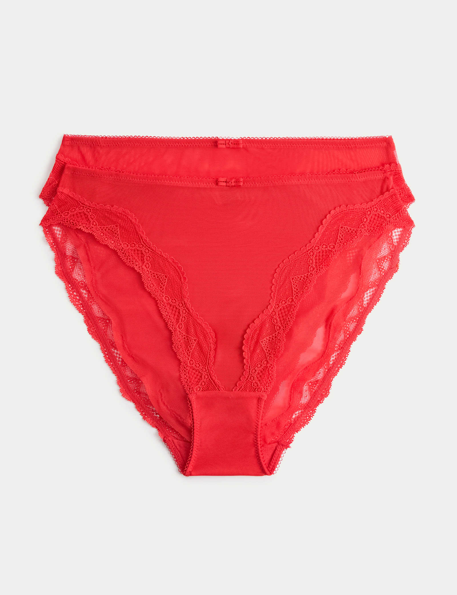 2 Pack Floral Mesh High Leg Knickers - image 2