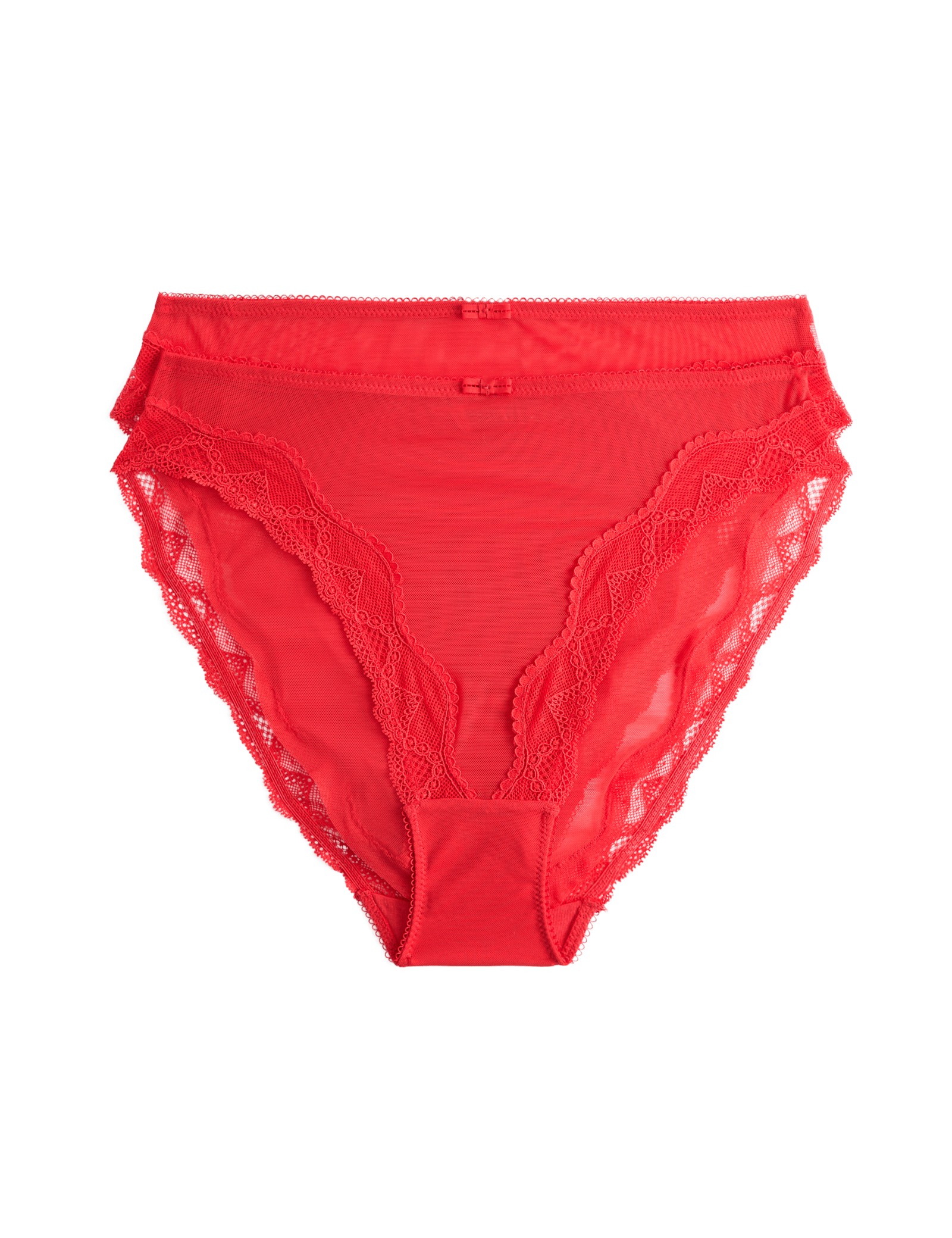 2 Pack Floral Mesh High Leg Knickers - image 3