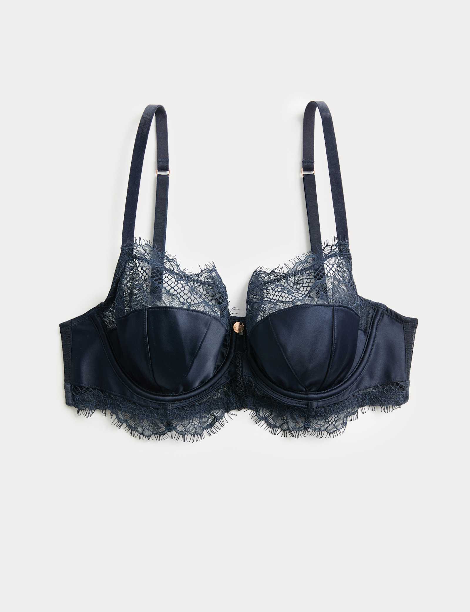 Saffron Satin & Lace Wired Balcony Bra (A-E) - image 1