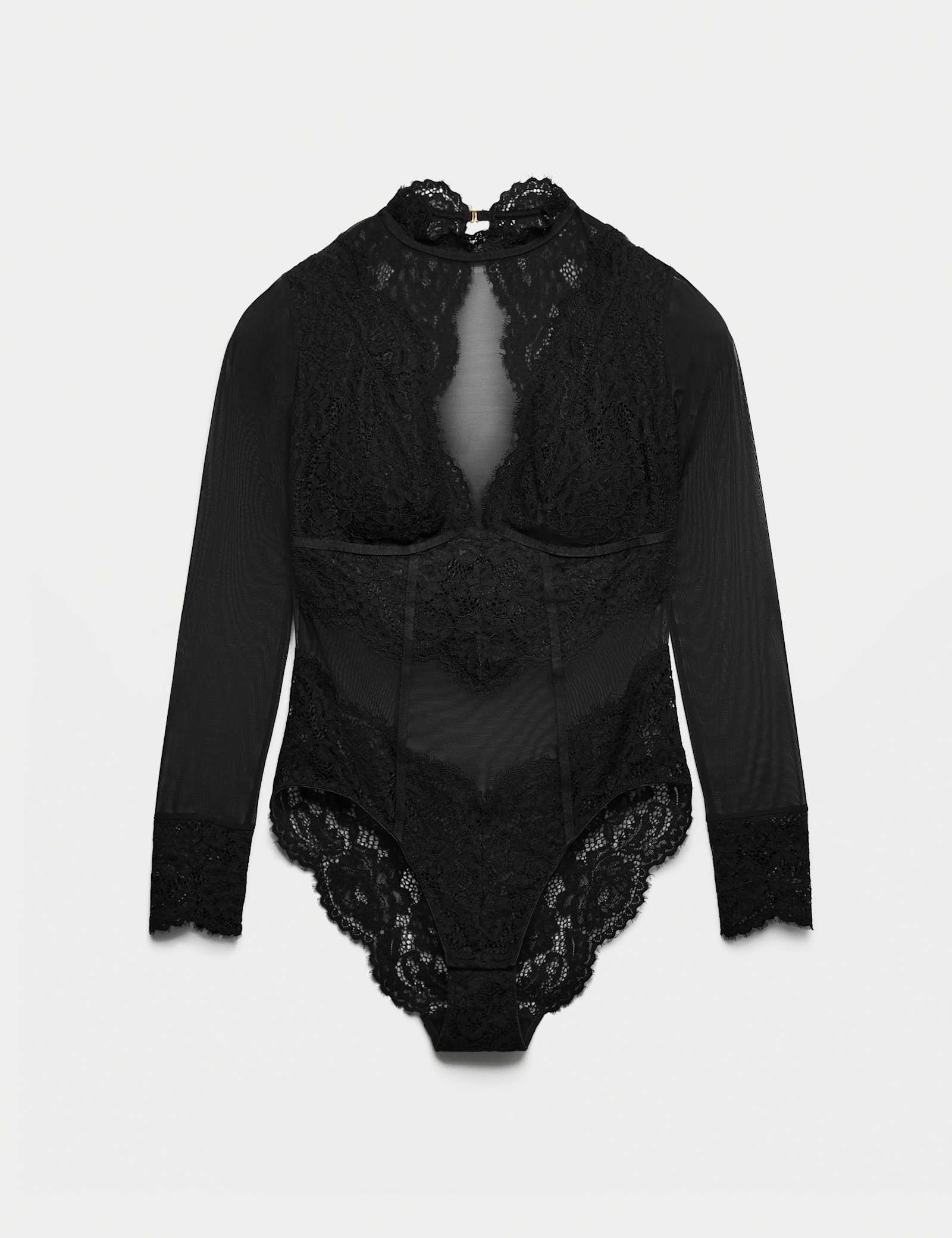 Mesh & Lace Long Sleeve Body - image 1