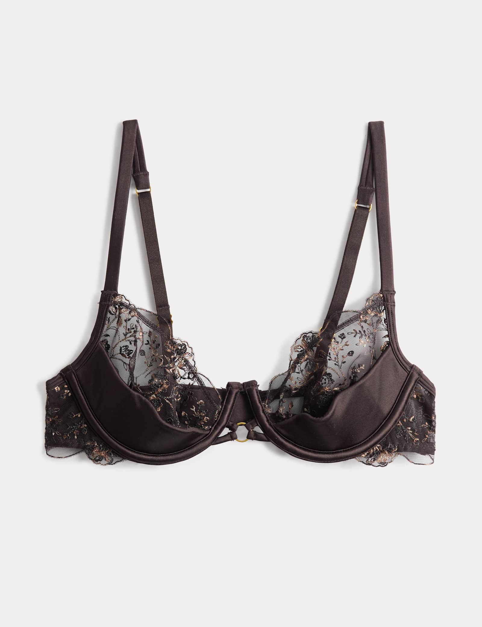 Mia Leopard Embroidery Quarter Cup Bra (A-E) - image 1
