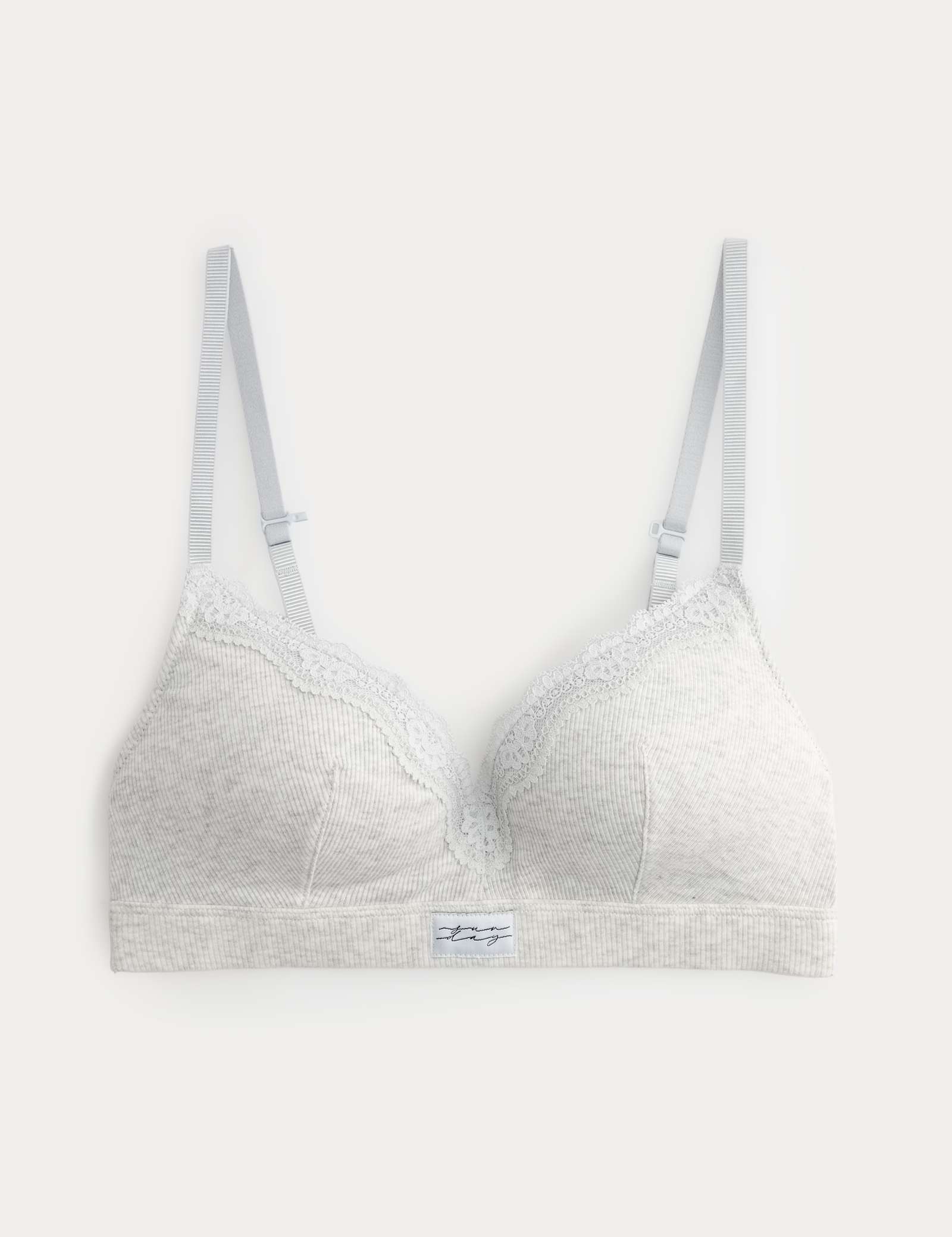 Juni Cotton Rib Non Wired Plunge Bra (A-E) - image 1