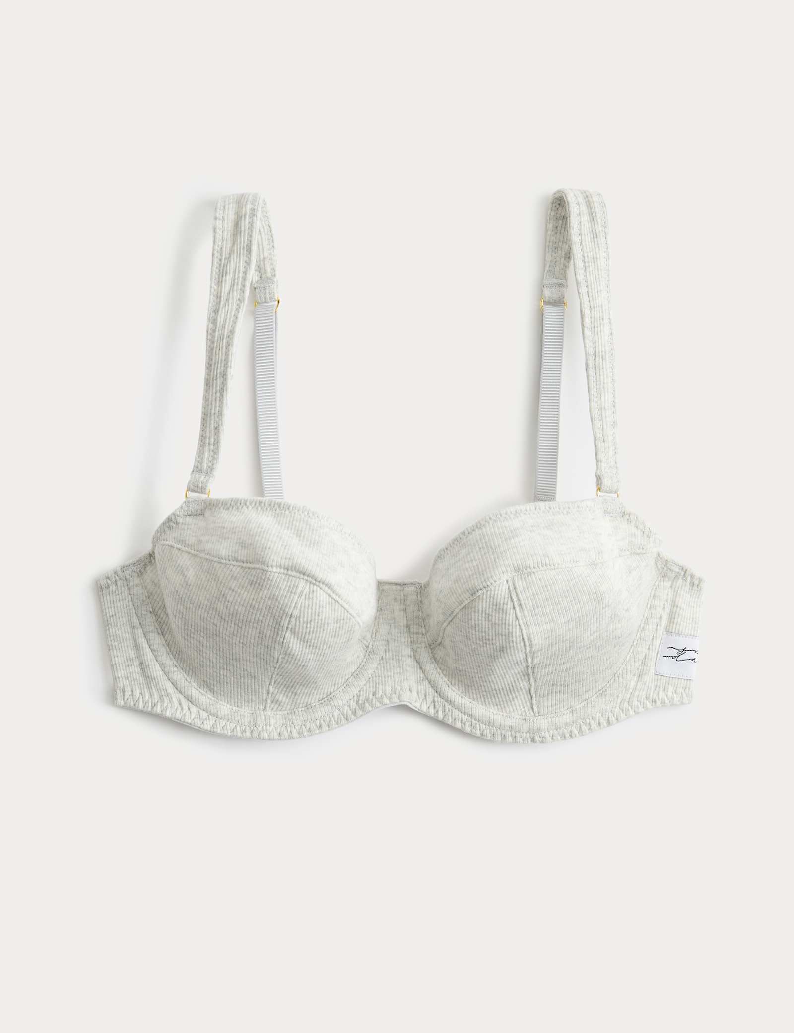 Juni Cotton Rib Wired Balconette Bra (A-E) - image 1
