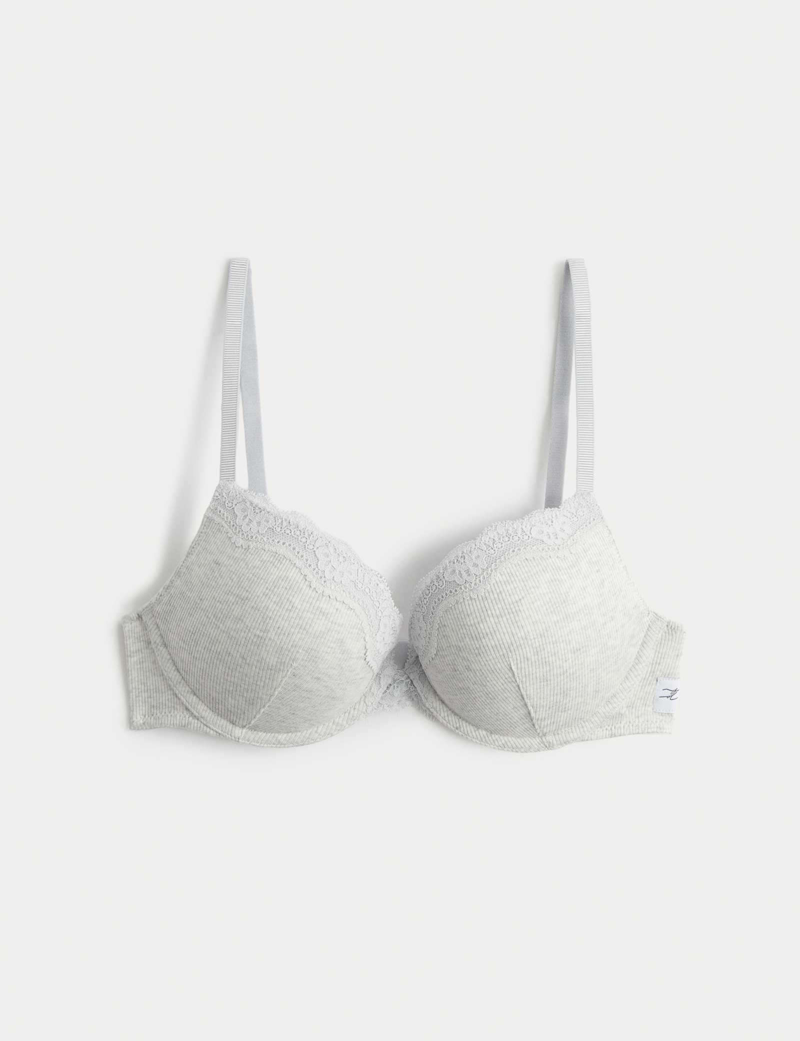 Juni Cotton Rib Wired Push-Up Plunge Bra (A-E) - image 1