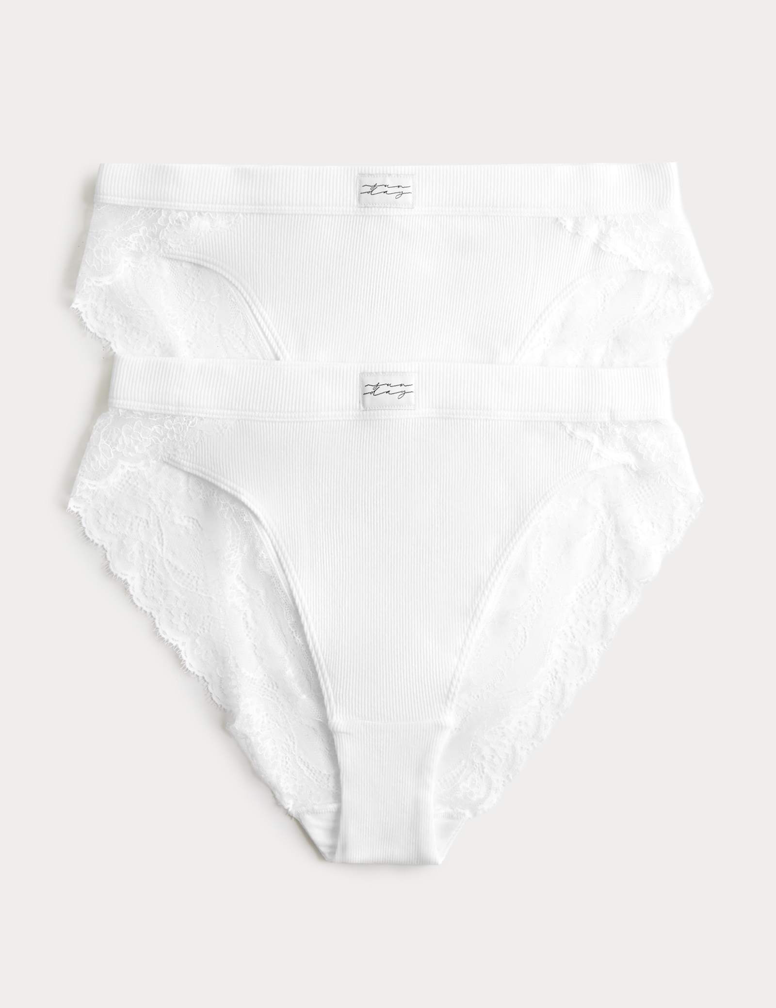 2 Pack Juni Cotton Rib High Waisted High Leg Knickers - image 2