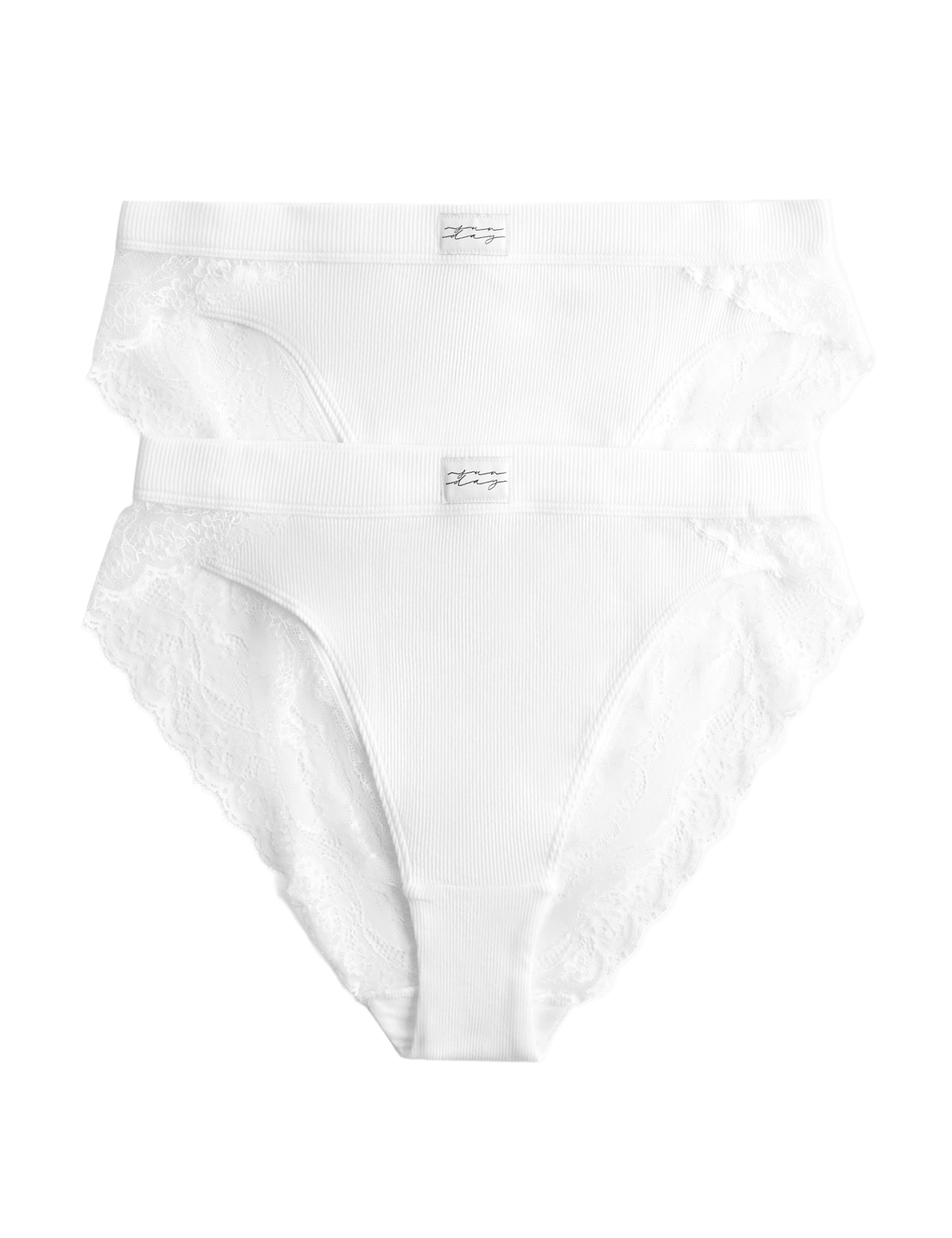 2 Pack Juni Cotton Rib High Waisted High Leg Knickers - image 3