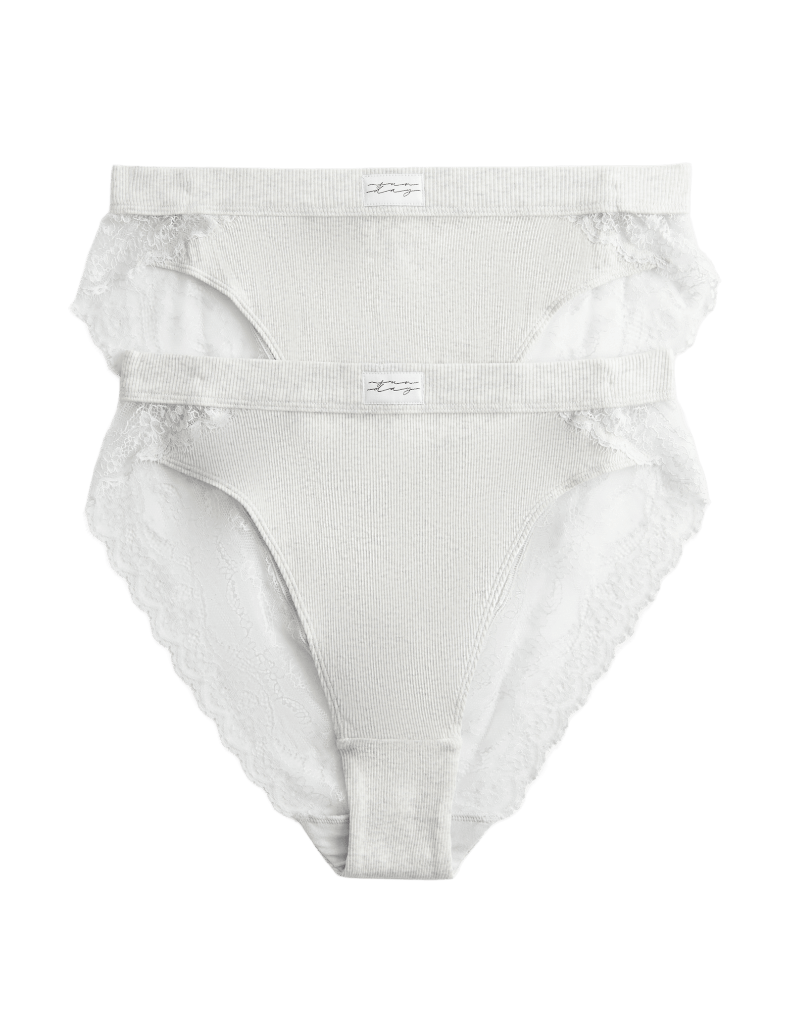 2 Pack Juni Cotton Rib High Waisted High Leg Knickers - image 3