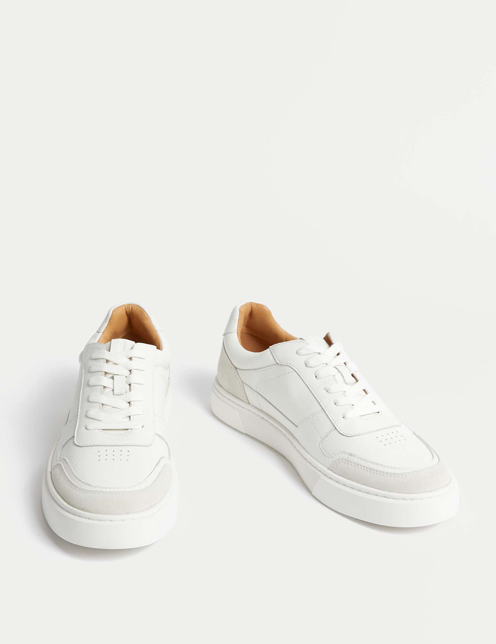 Leather Lace Up Performance Trainers with Freshfeet - image 1