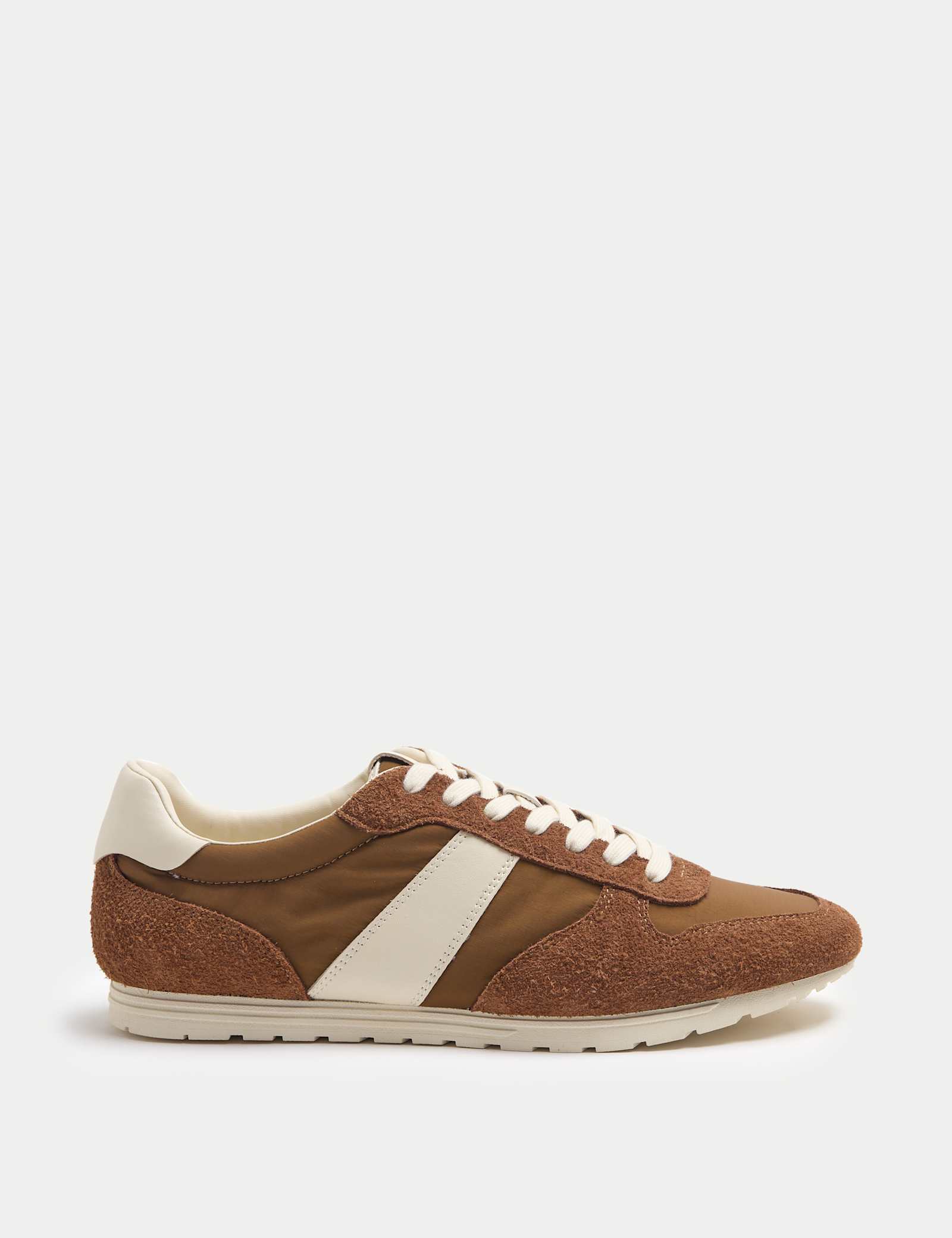 Slim Line Leather Mix Runner Trainers - image 1