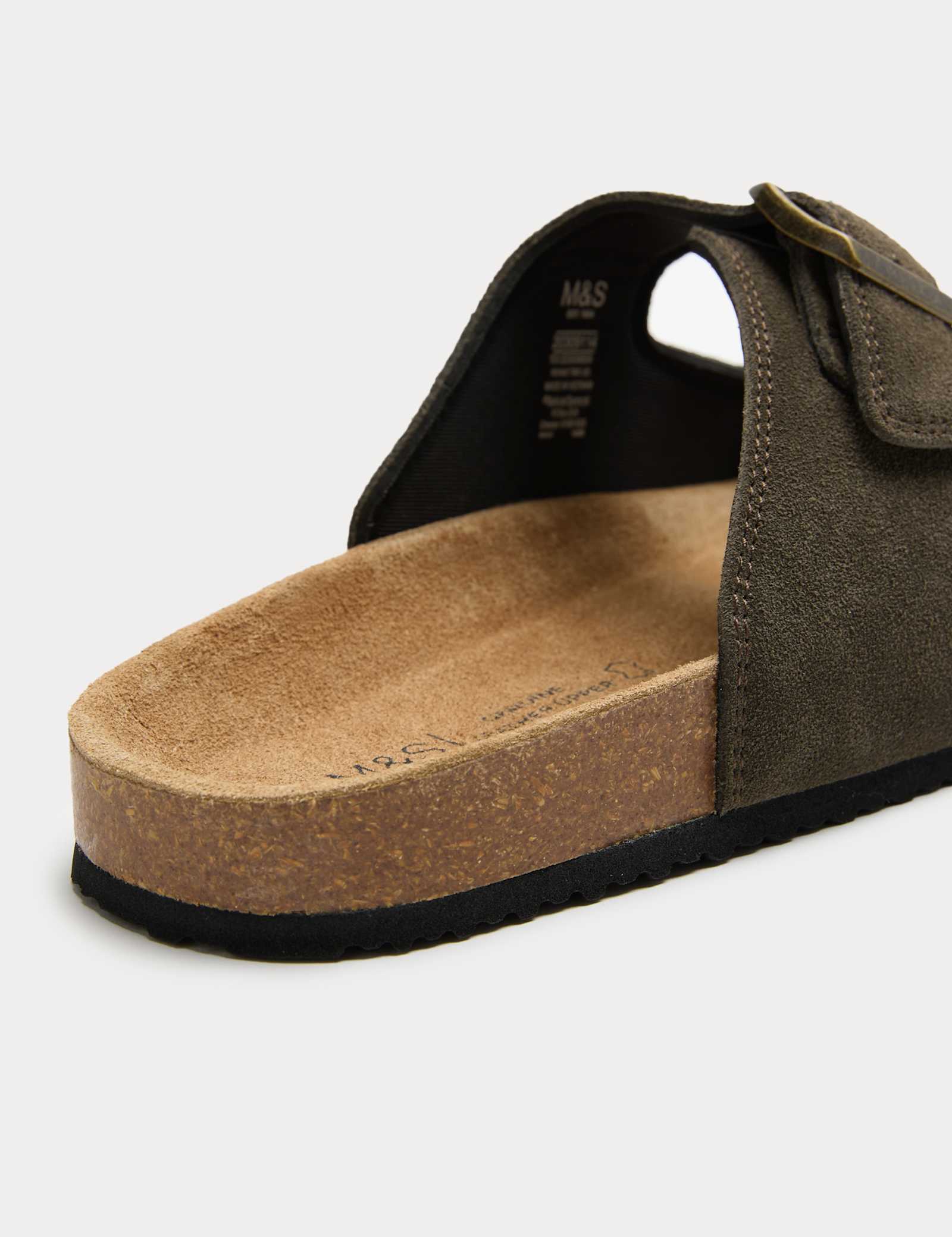 Suede Slip-On Corkbed Sandals - image 5