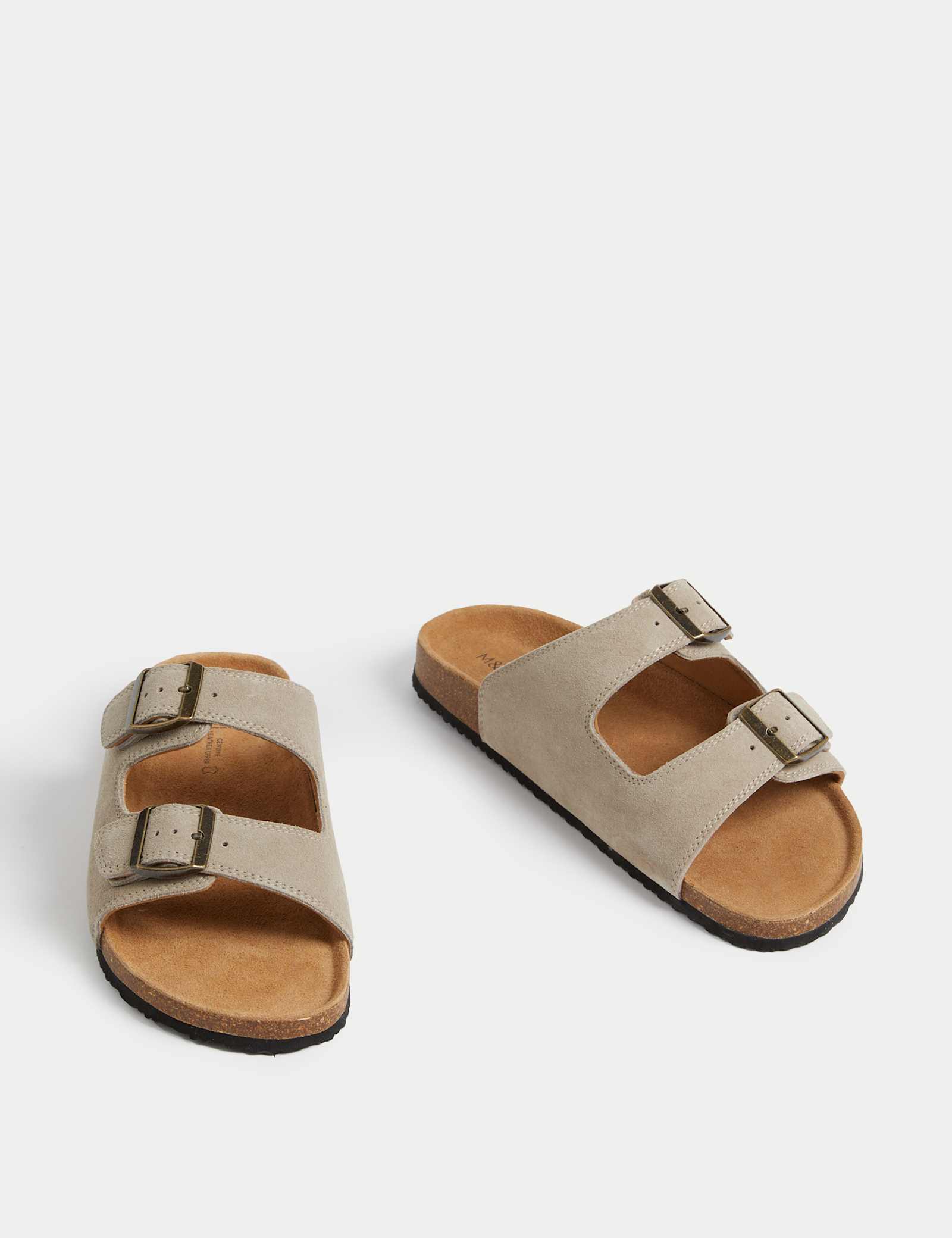 Suede Slip-On Corkbed Sandals - image 1