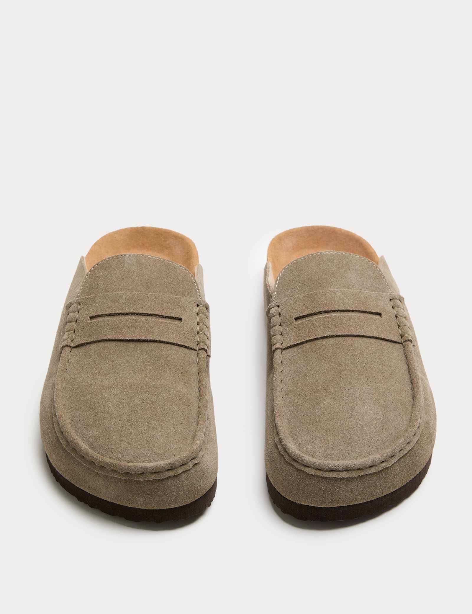 Suede Saddle Loafer Corkbed Mules - image 2