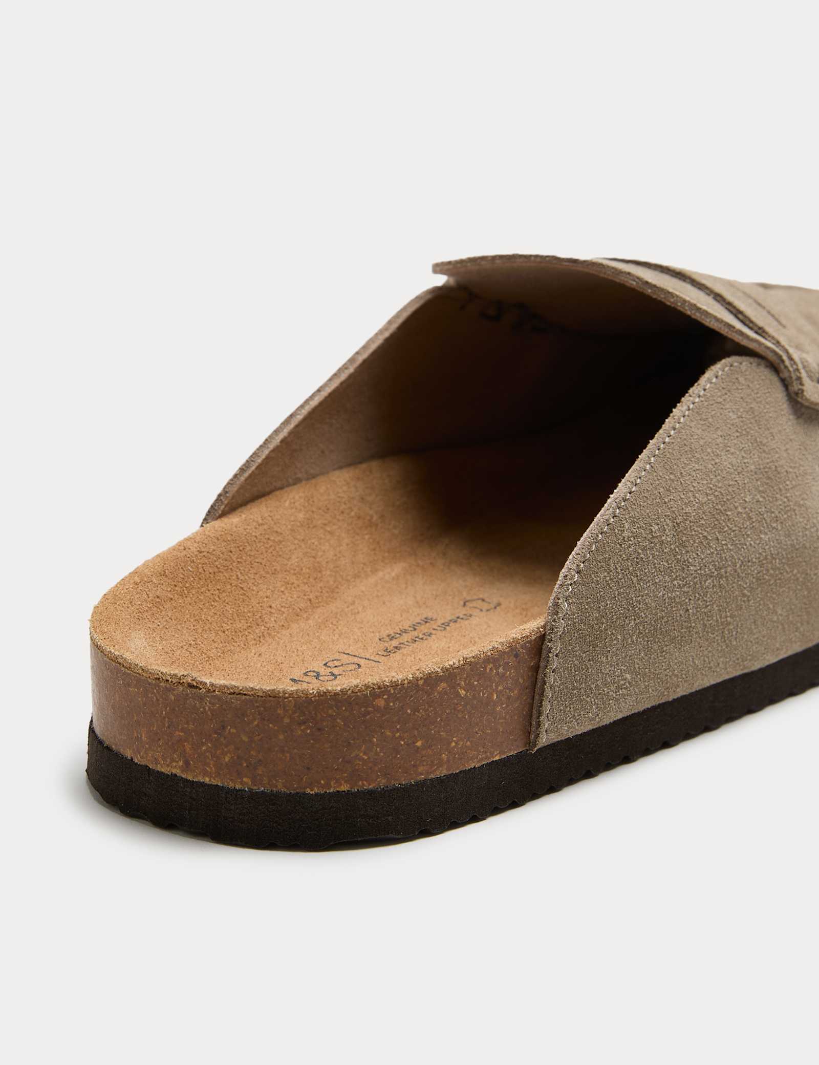 Suede Saddle Loafer Corkbed Mules - image 4