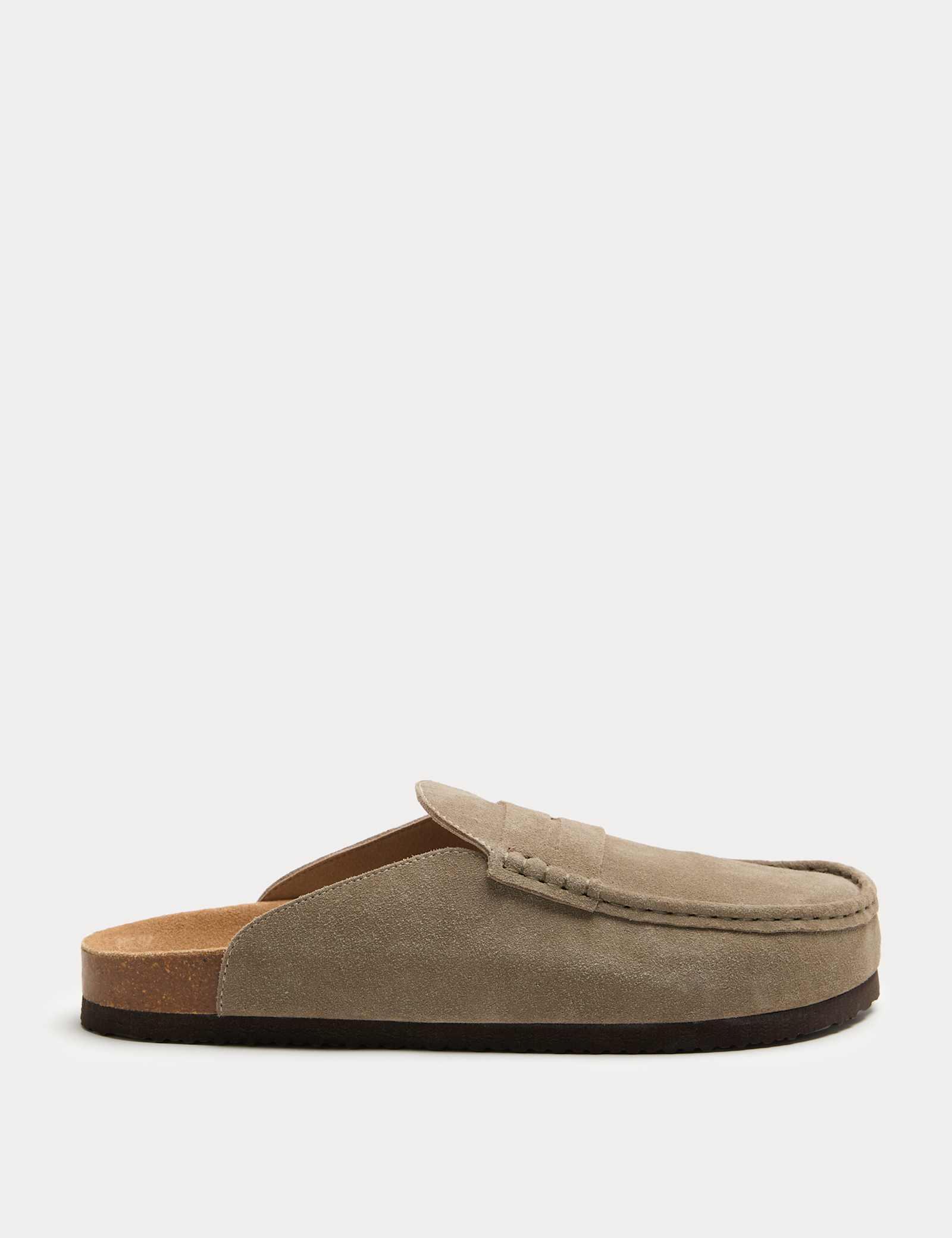 Suede Saddle Loafer Corkbed Mules - image 1