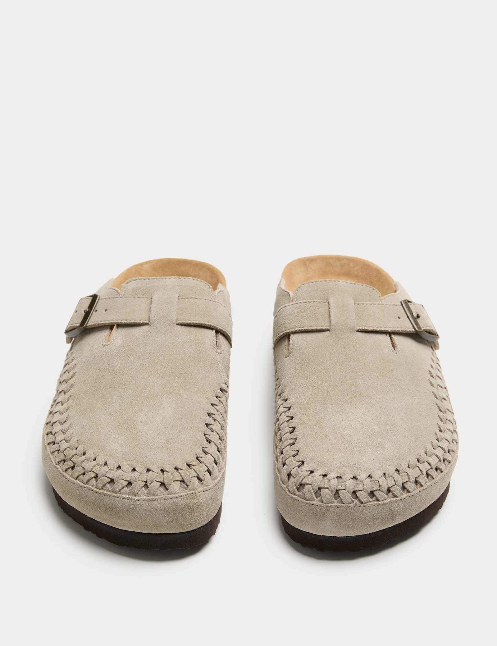 Woven Suede Corkbed Mule Sandals - image 4