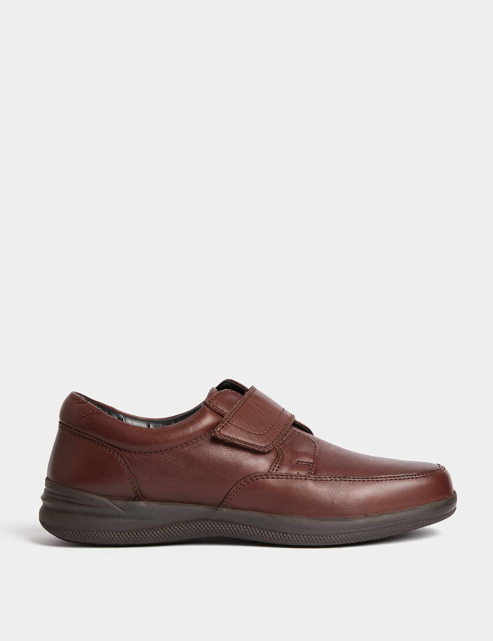 Wide Fit Leather Riptape Shoes - image 4