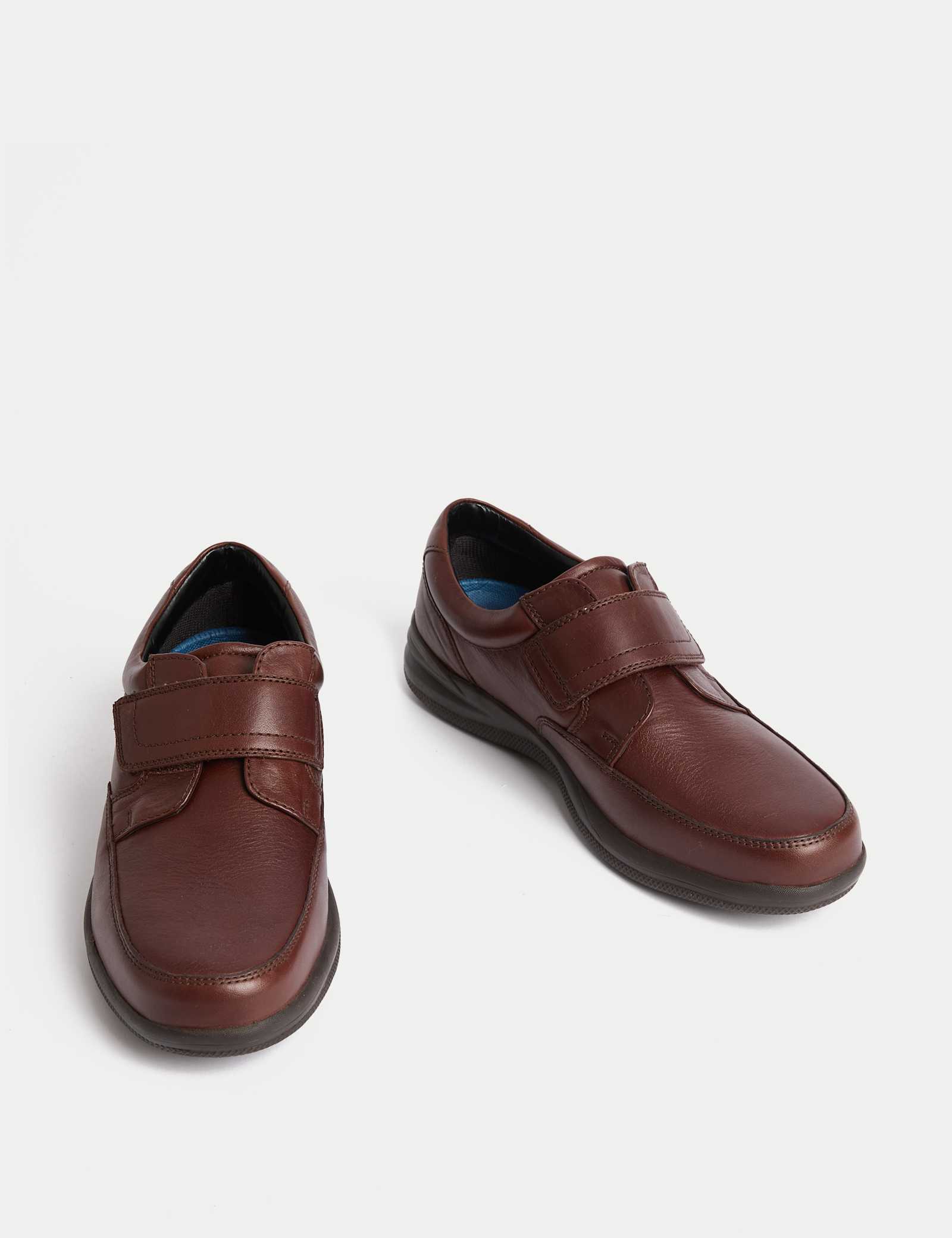 Wide Fit Leather Riptape Shoes - image 2