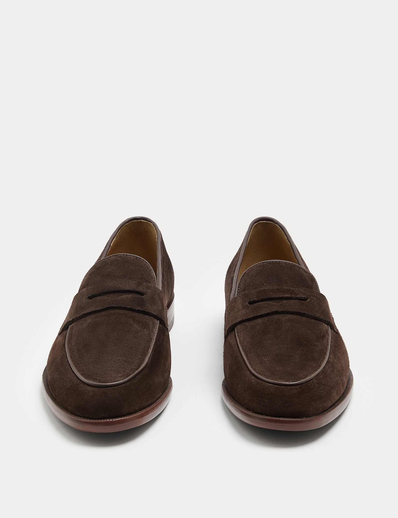 Suede Slip On Saddle Loafers - image 2