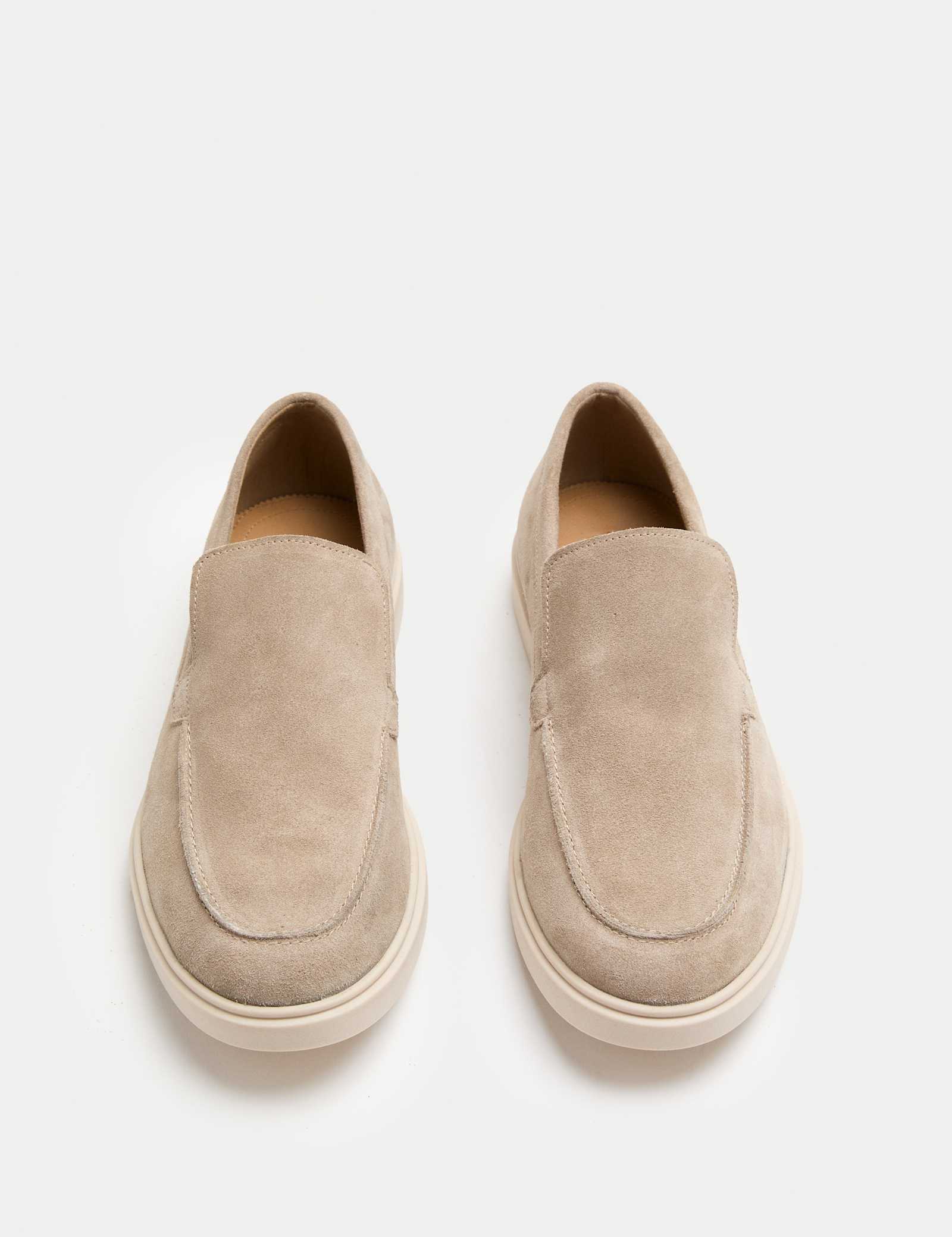 Wide Fit Suede White Sole Slip On Loafers - image 4